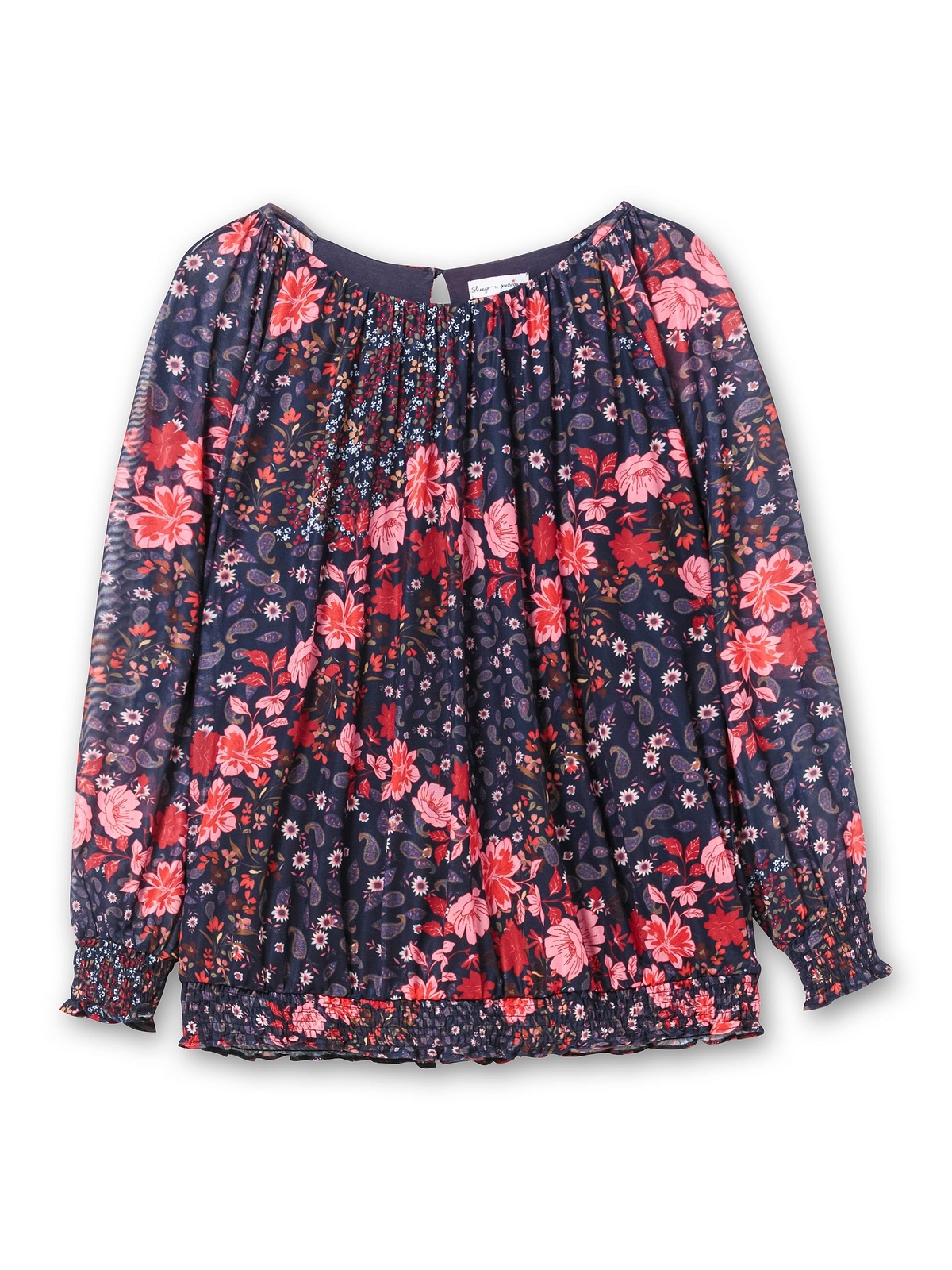 sheego by Joe Browns Langarmshirt »Große Größen«, aus gemustertem Mesh, mit gefüttertem Body