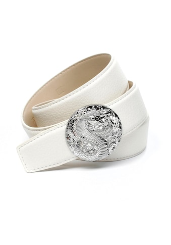 Anthoni Crown Ledergürtel, in weiß mit Schließe "Kobra" kaufen