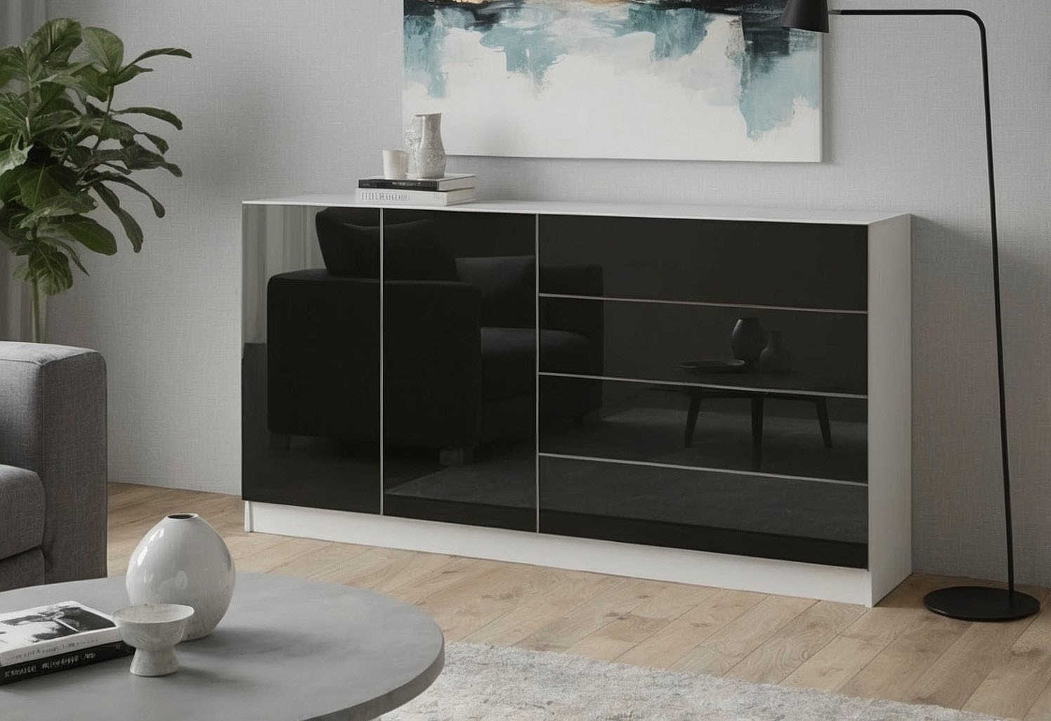 borchardt Möbel Kommode "Vaasa, Breite 152cm, Höhe 79cm, grifflos"