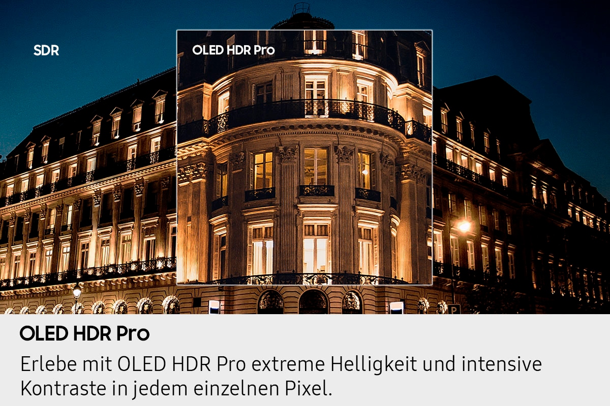 Samsung OLED-Fernseher »GQ77S95FAT« 195 cm/77 ″ Smart-TV HDR Pro & Glare Free, Dolby Atmos & AI Sound, Gaming Hub, bis zu 165Hz