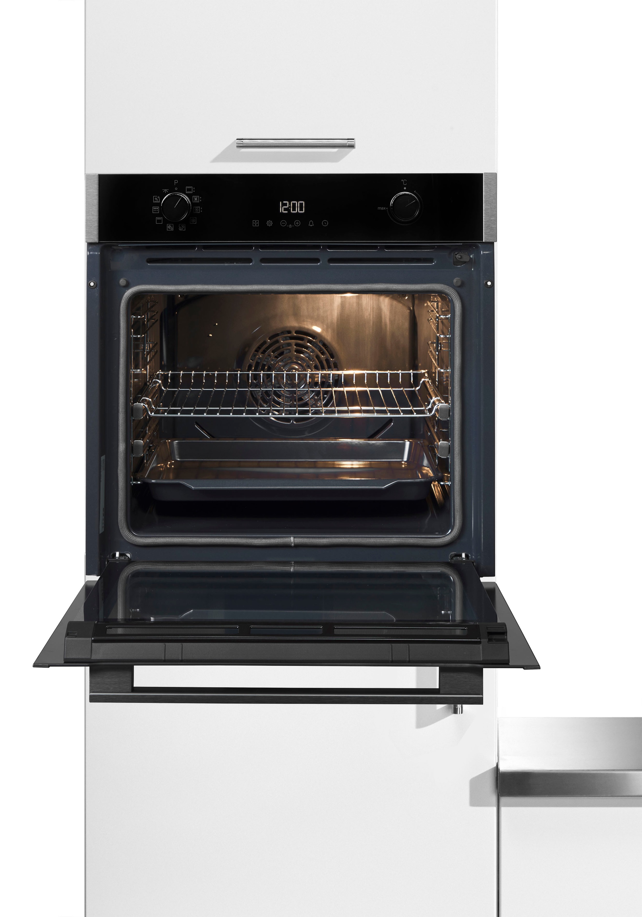 Grundig Pyrolyse Backofen  »GEBM19300DXMPF«, mit 2-fach-Teleskopauszug, Pyrolyse-Selbstreinigung, CoolTouch Door