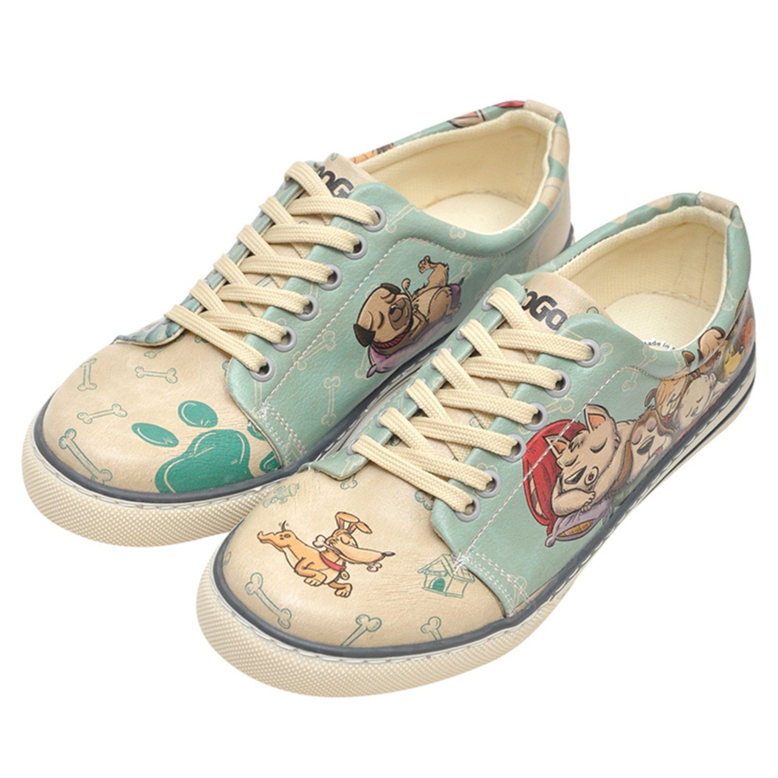 Thumbnail - DOGO Sneaker "Classic Schnürsneaker Sleeping Dogs Damen Sneaker", Handgefertigt