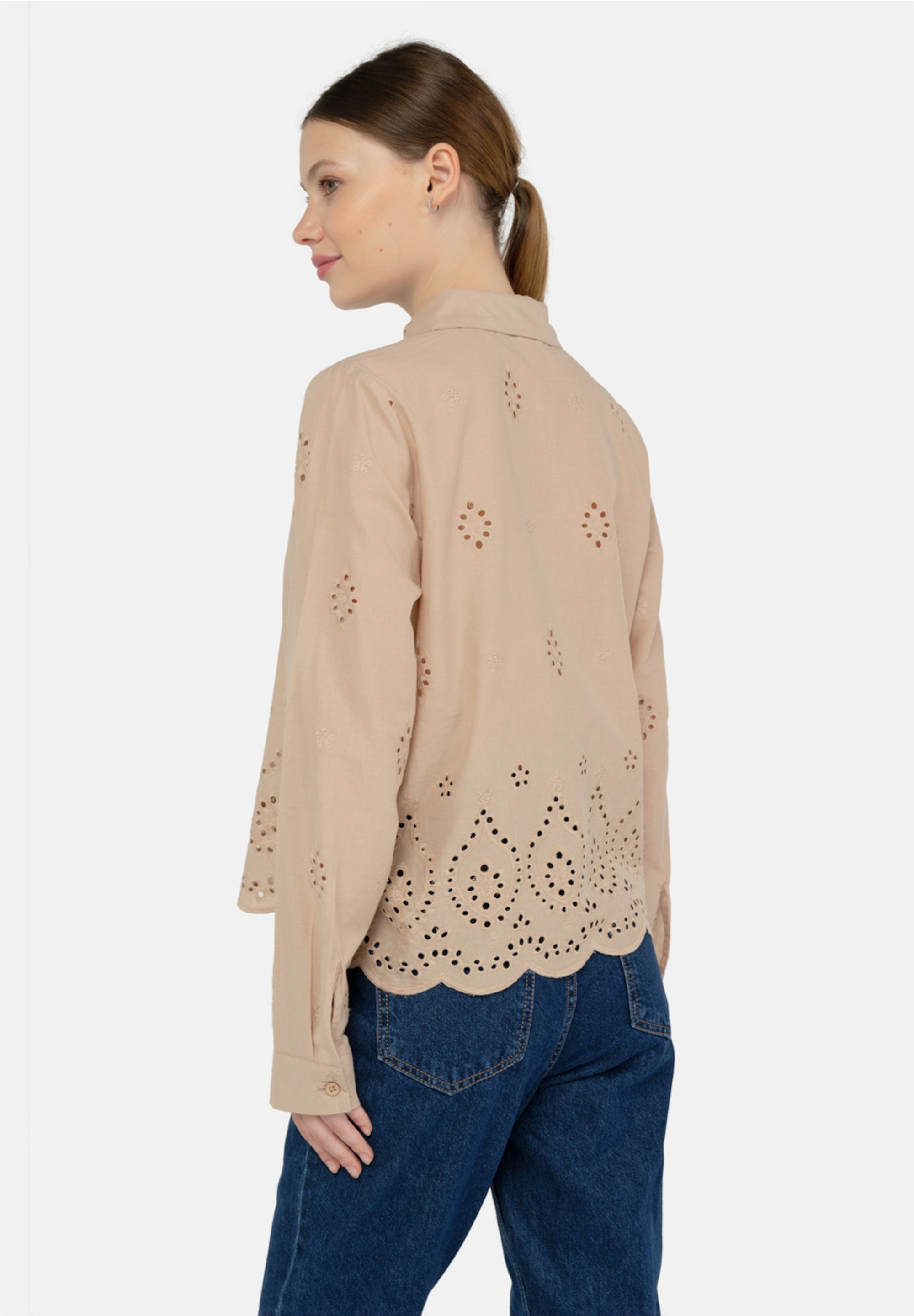 freshlions Klassische Bluse »Kate«, mit luftigem Lochmuster