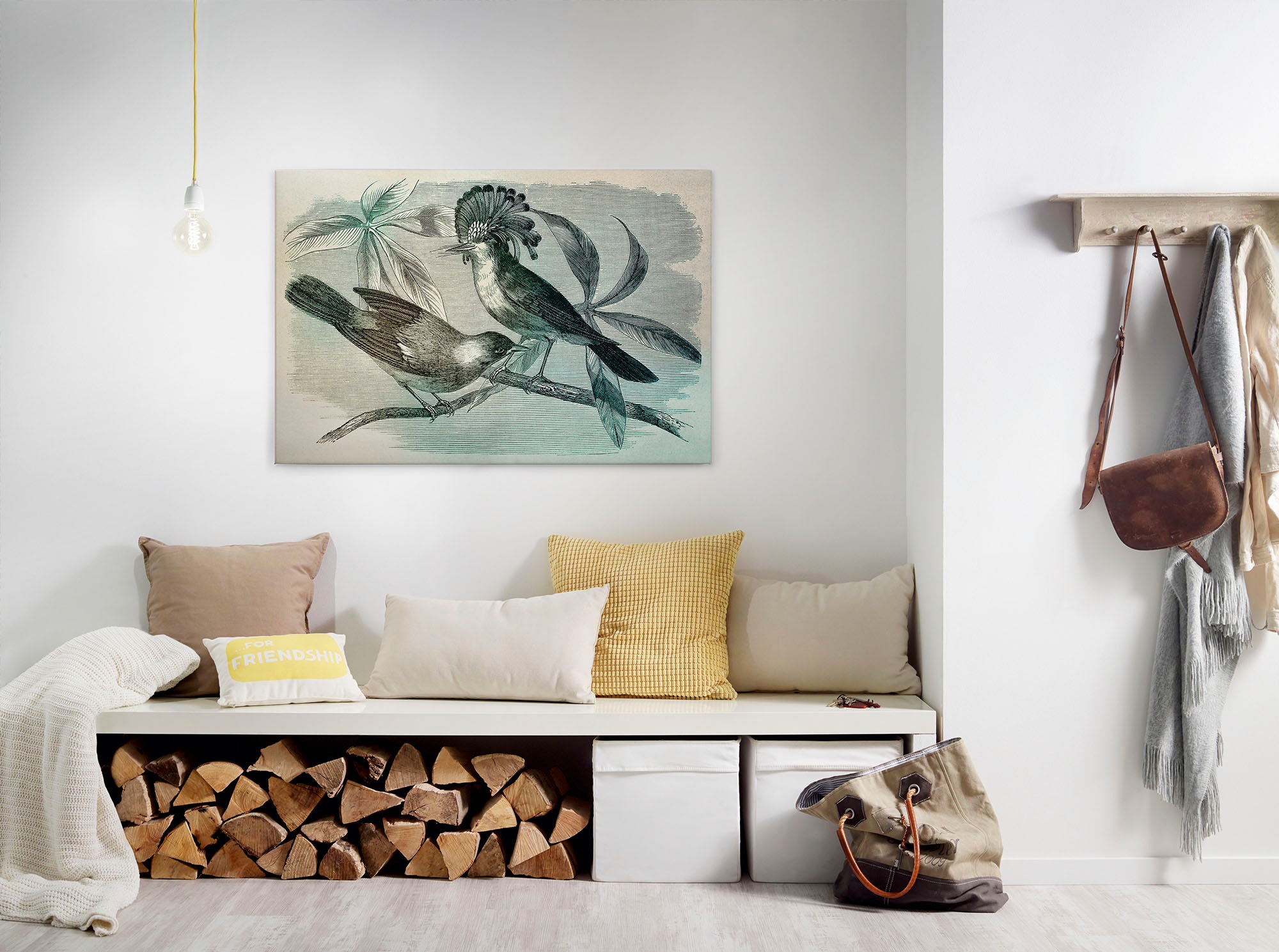 A.S. Création Leinwandbild "vintage birds" Gemälde Kunst 1 Stk. tlg. Vogel Keilrahmen Bild Leinwand-Bild Wohnzimmer modern Wandbild Kinder