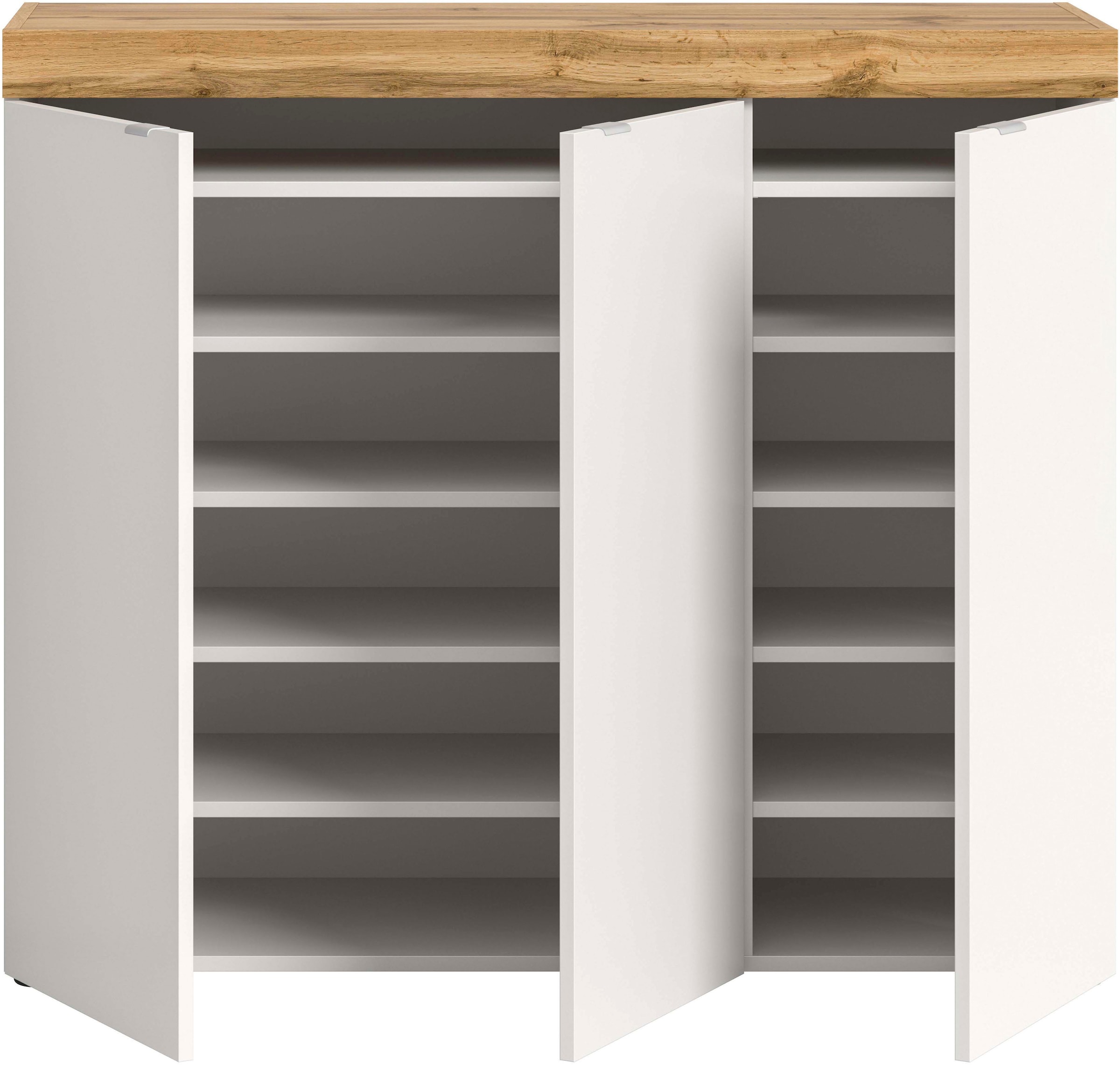 OTTO home Schuhschrank »MAMBO II, Breite 115 cm, 3 Türen, 10 Einlegeböden« 1 Stk. tlg. Schuhschrank, Schuhkommode, Flur, Diele
