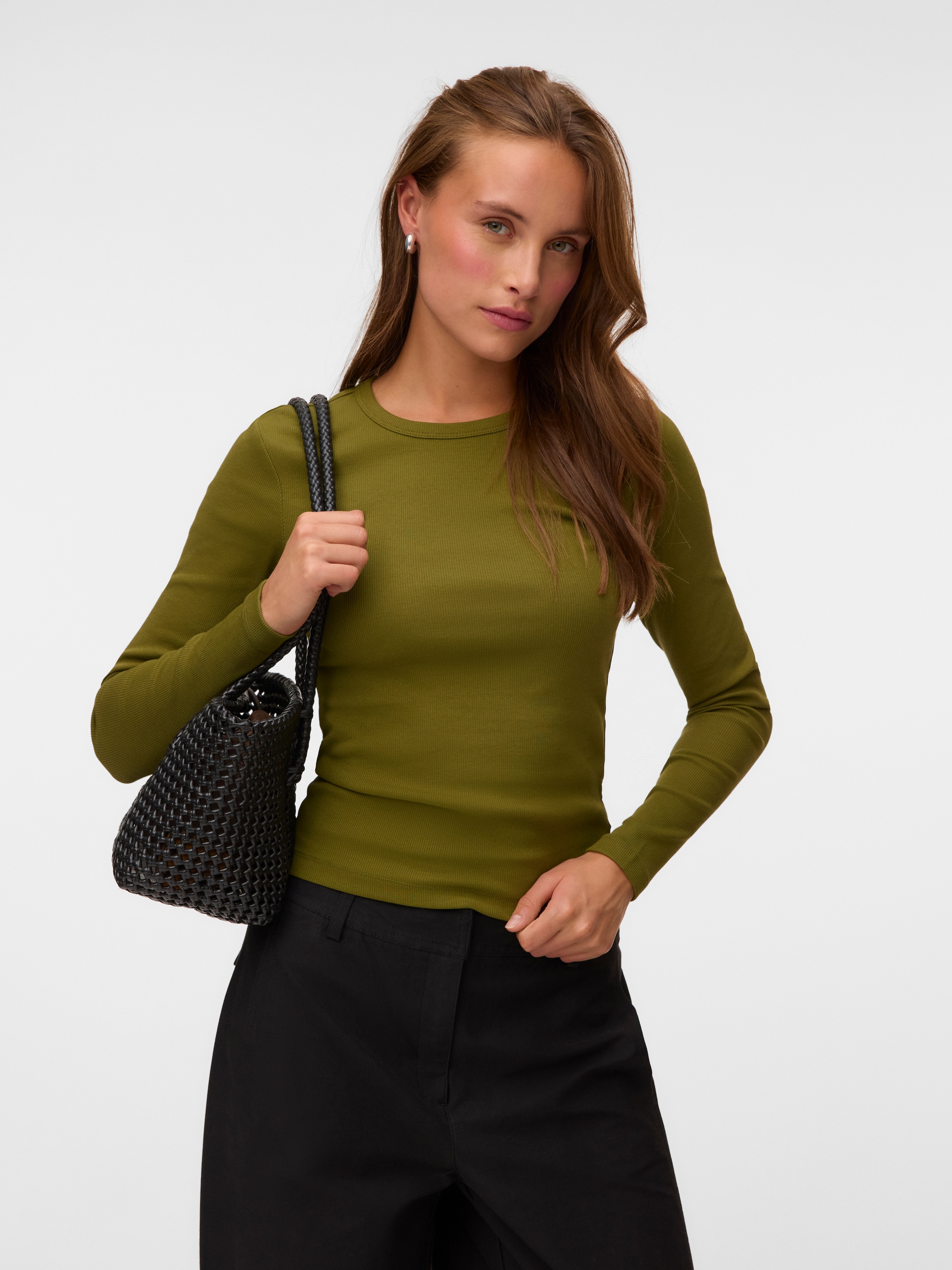 Vero Moda Langarmshirt »VMCHLOE LS SHORT TOP JRS NOOS« Baumwollmischung, slim fit