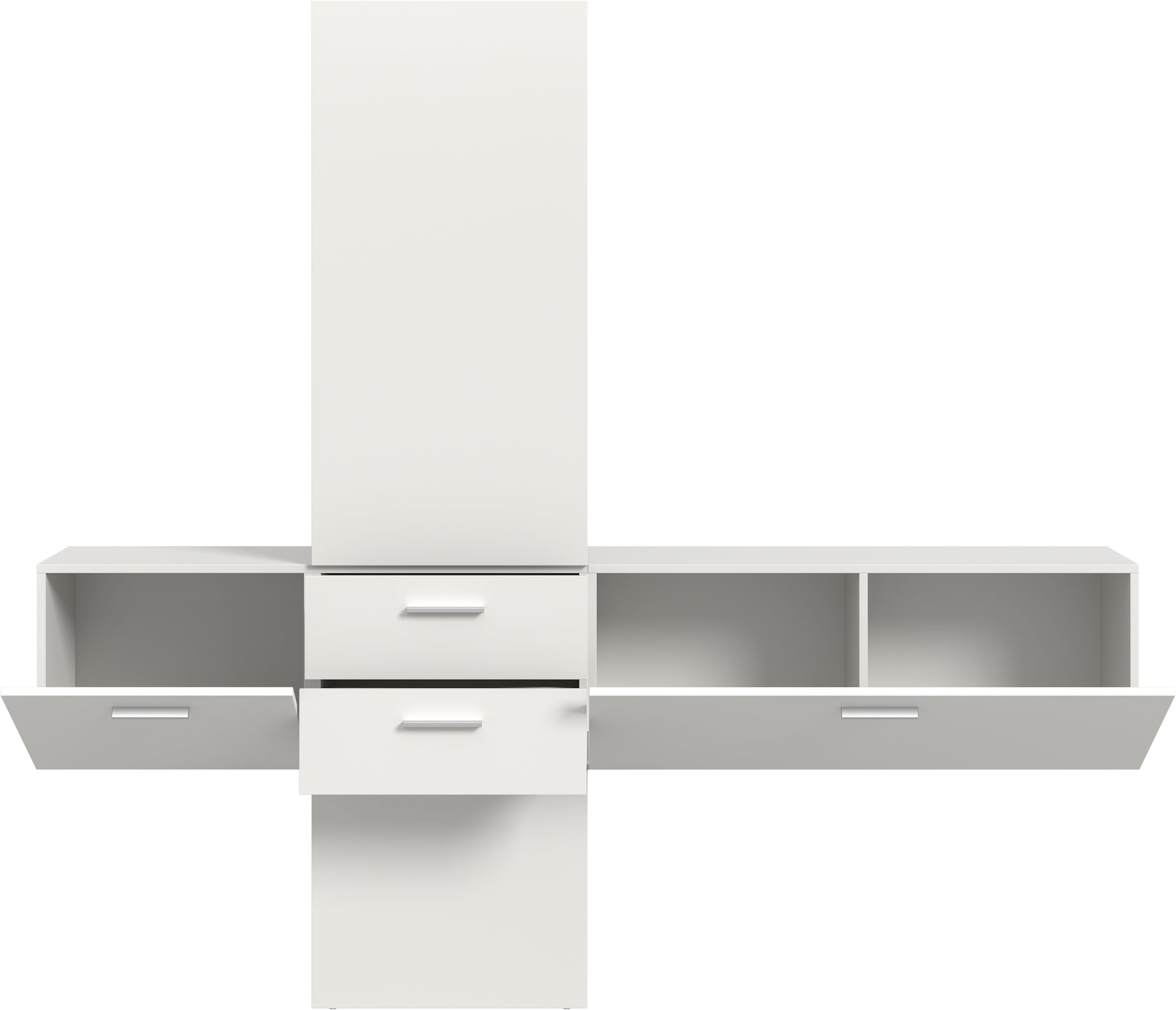 INOSIGN Garderoben-Set, (Set, 3 St.), Lumo, Garderobenset Breite 208 cm, Spiegel, 2 Schubladen, Flur, Diele