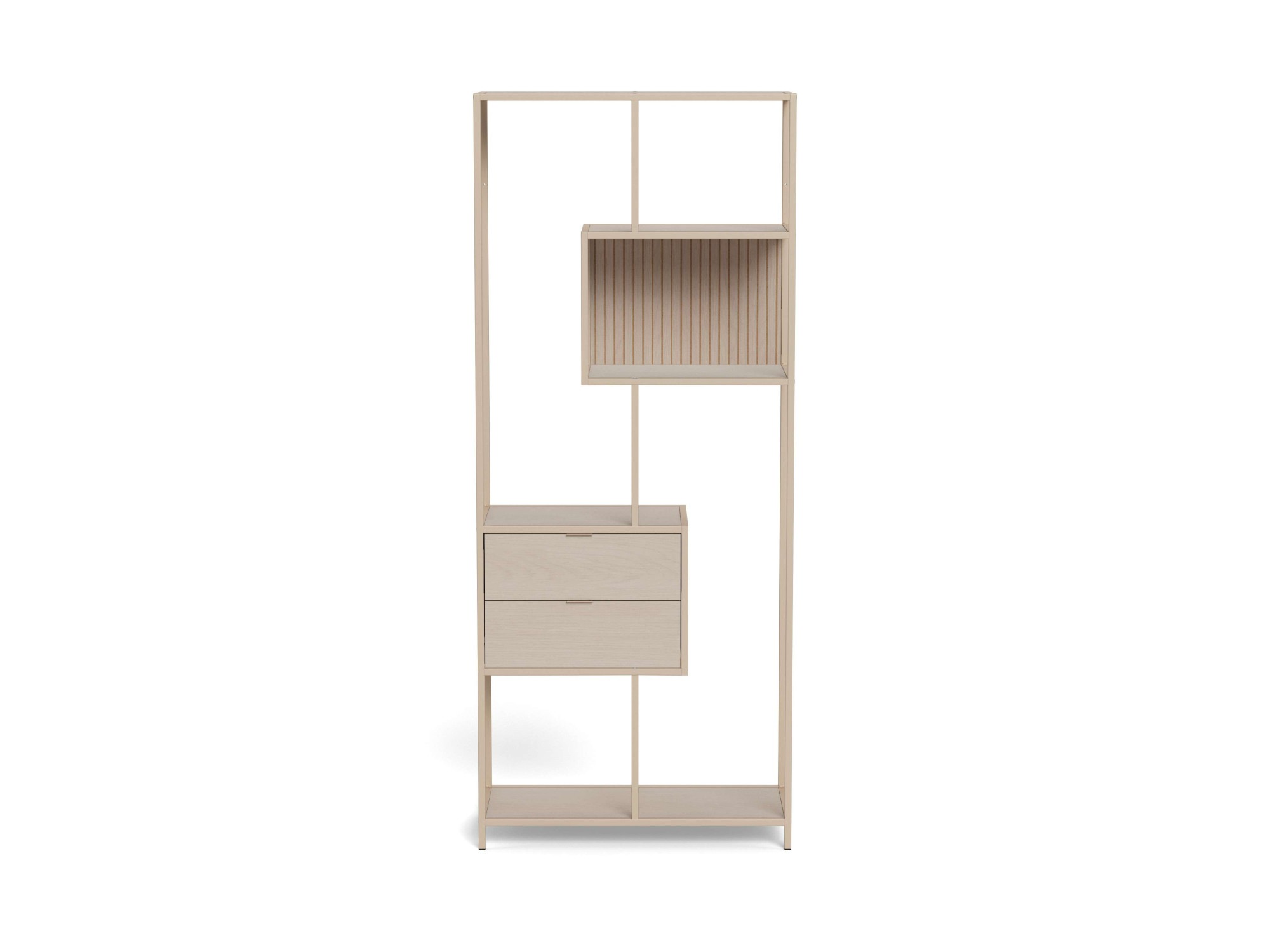 ACTONA GROUP Regal »Seaford, Standregal, Regal, Raumteiler« 77x35x185 cm,  schwarzer Stahlrahmen, 2 Schubladen, Wendemodul, Breite 77 cm