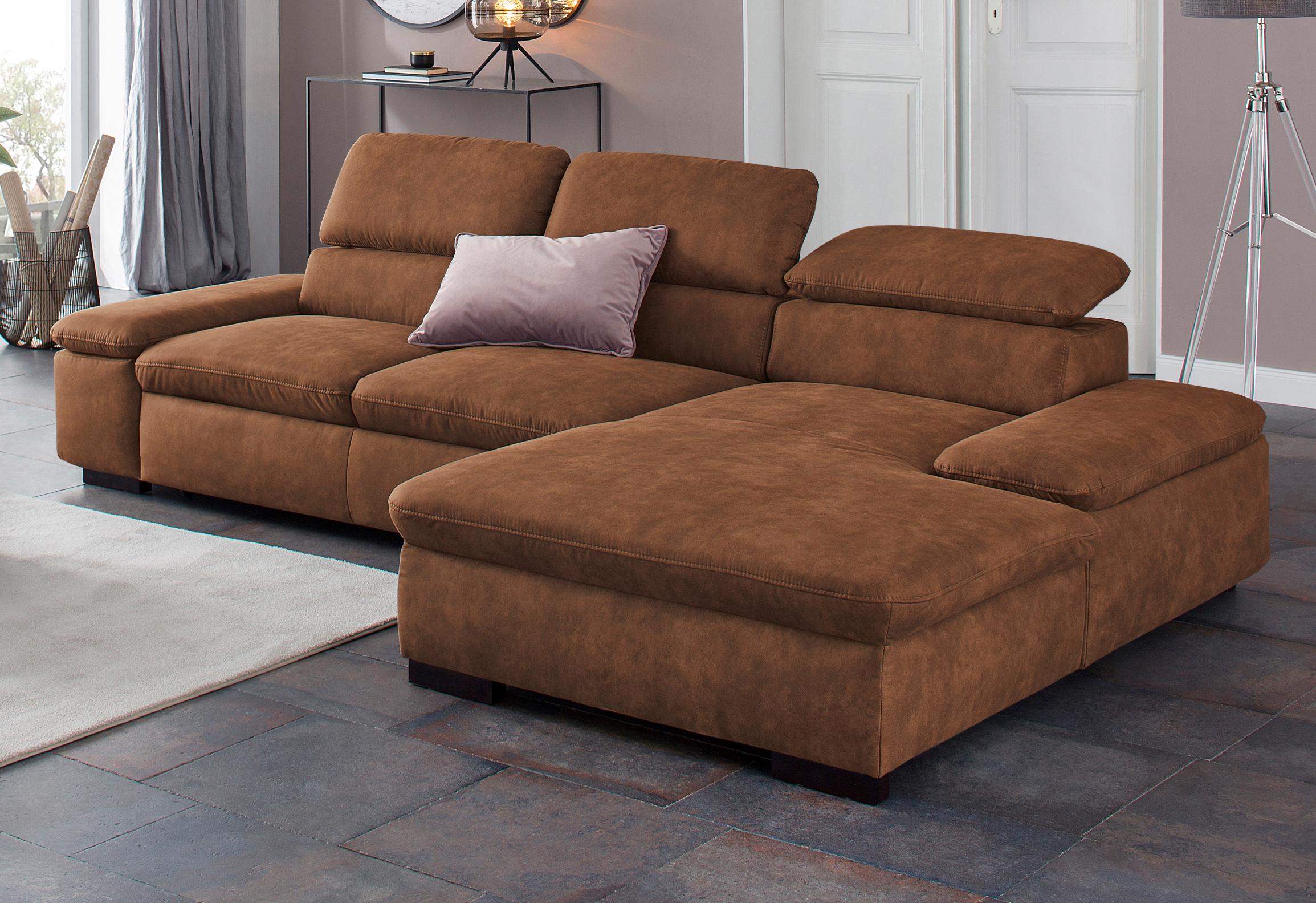 OTTO home Ecksofa "Alberto L-Form" mit Kopfteilverstellung, wahlweise mit Schlaffunktion