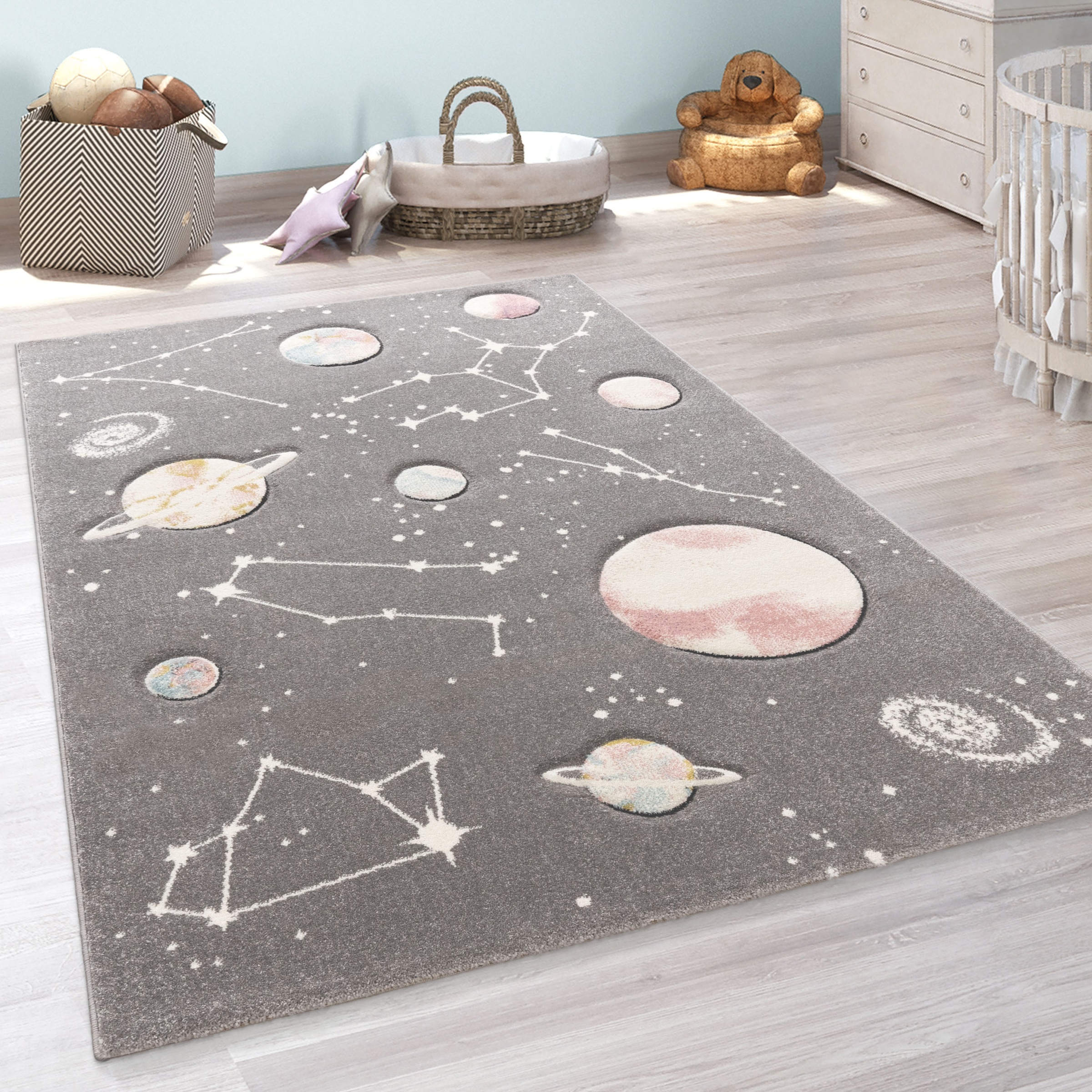 Paco Home Kinderteppich "Cosmo 347" rechteckig 12 mm Höhe 3D-Design, Motiv günstig online kaufen