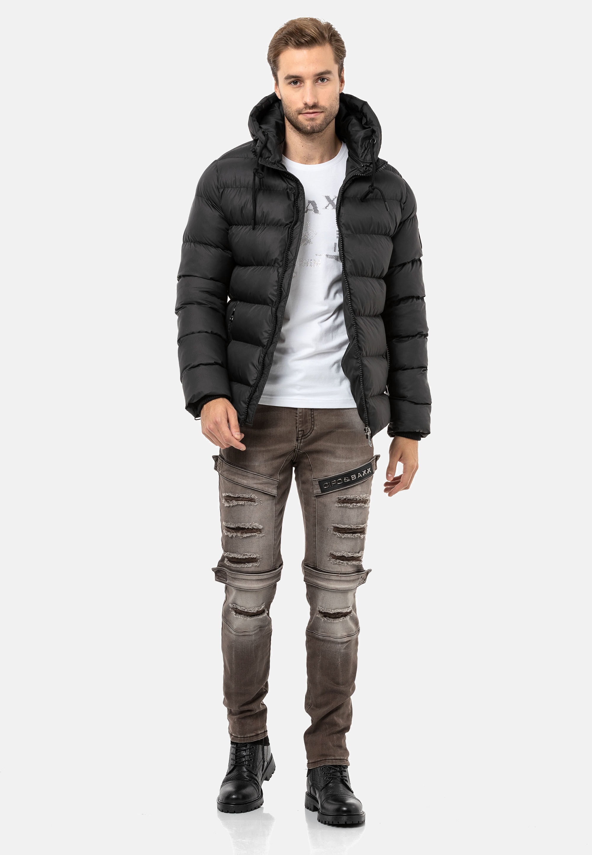 Cipo & Baxx Winterjacke »Jacke«, mit Kapuze, im Steppdesign