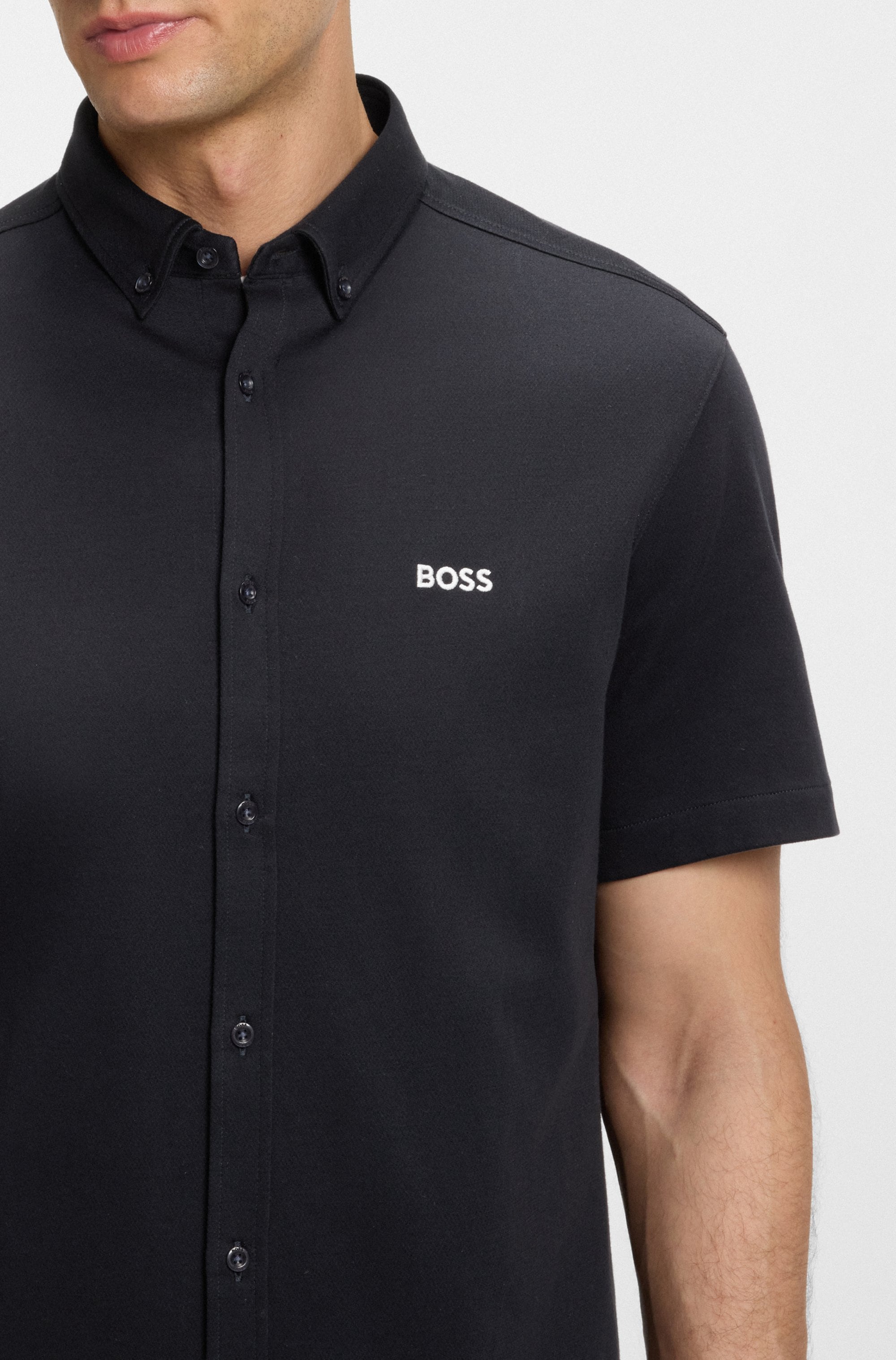 BOSS GREEN Kurzarmhemd »B Motion S«, softe Baumwolle, Vier-Wege-Stretch, knitterfrei