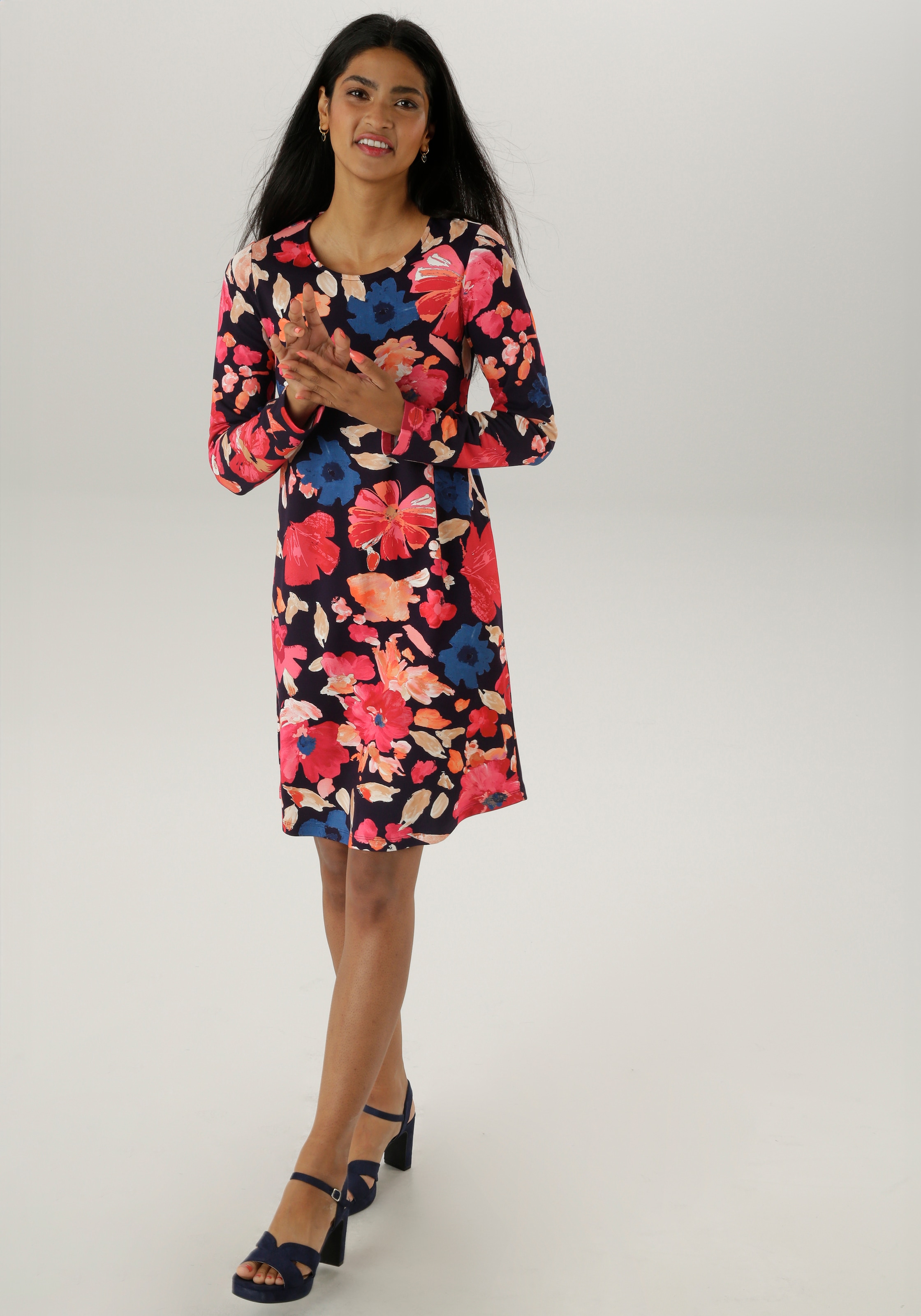 Aniston SELECTED Jerseykleid, in leichte A-Linien-Form - NEUE KOLLEKTION