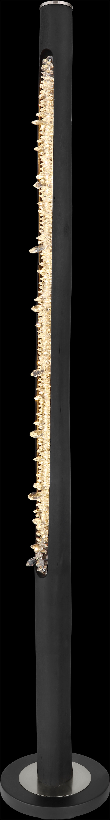 GLOBO LIGHTING Stehlampe »FELICITAS« LED-Modul 1 Stk. Warmweiß Schwarze Stehleuchte mit Holz schwarz, Acrylkristalle, dimmbar LED 20W