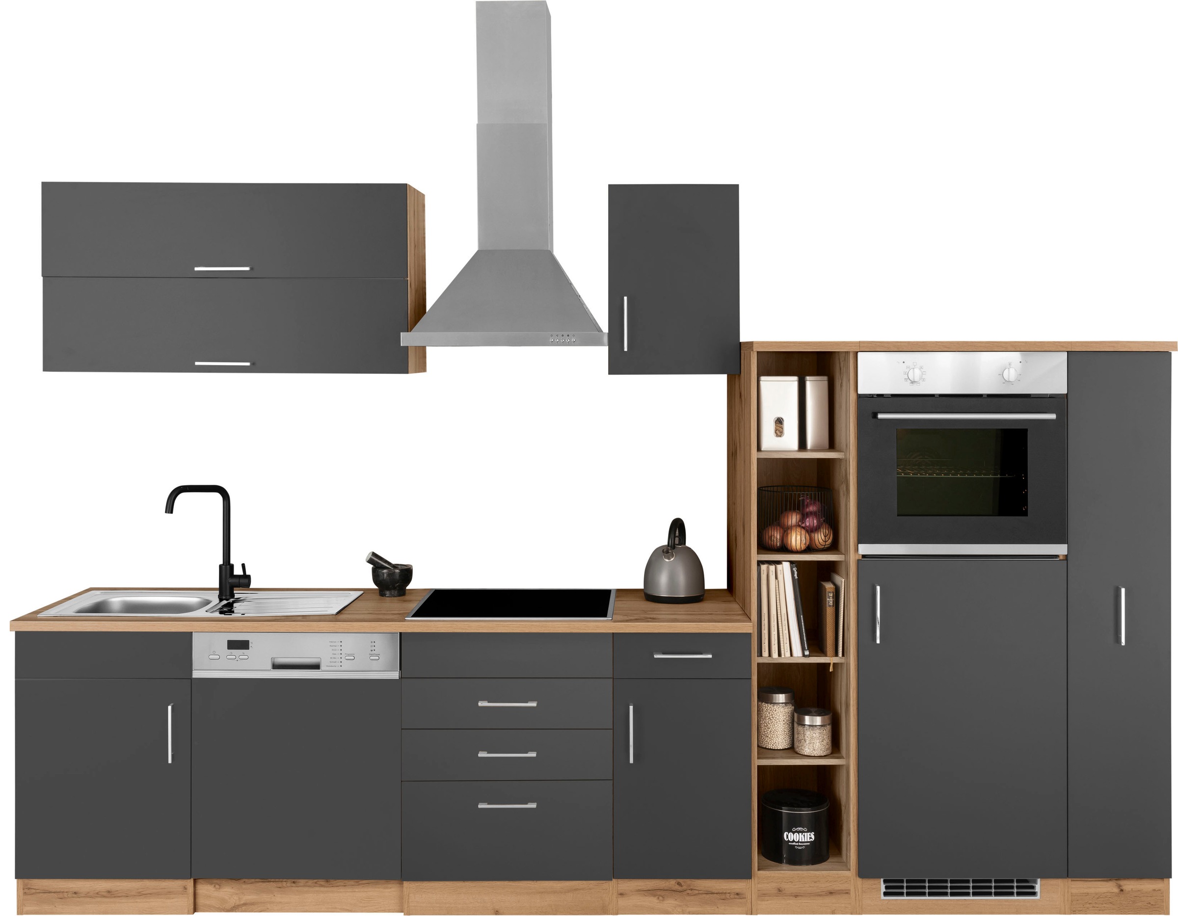 KOCHSTATION Küchenzeile »KS-Colmar«, mit E-Geräten, Breite 330 cm
