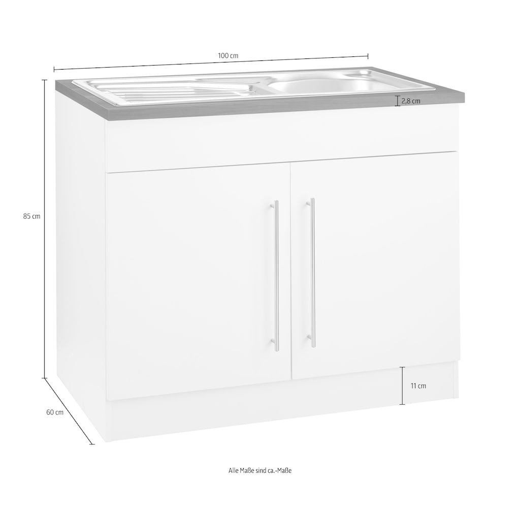 Kochstation Spülenschrank »KS-Samos«, 100 cm breit, inkl. Einbauspüle