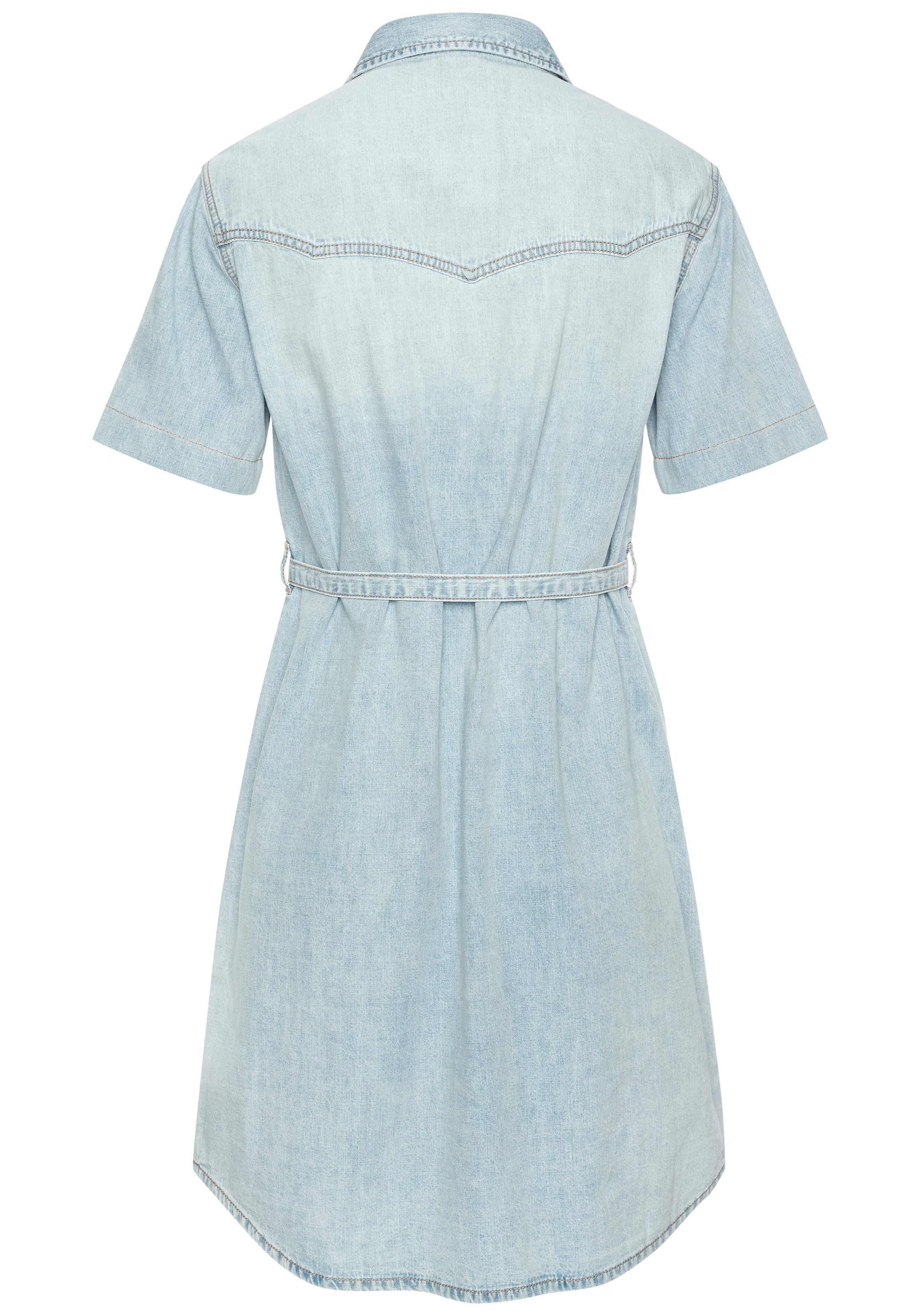 LASCANA Jeanskleid mit Bindegürtel,  Ohne Taschen in softer Denimqualität