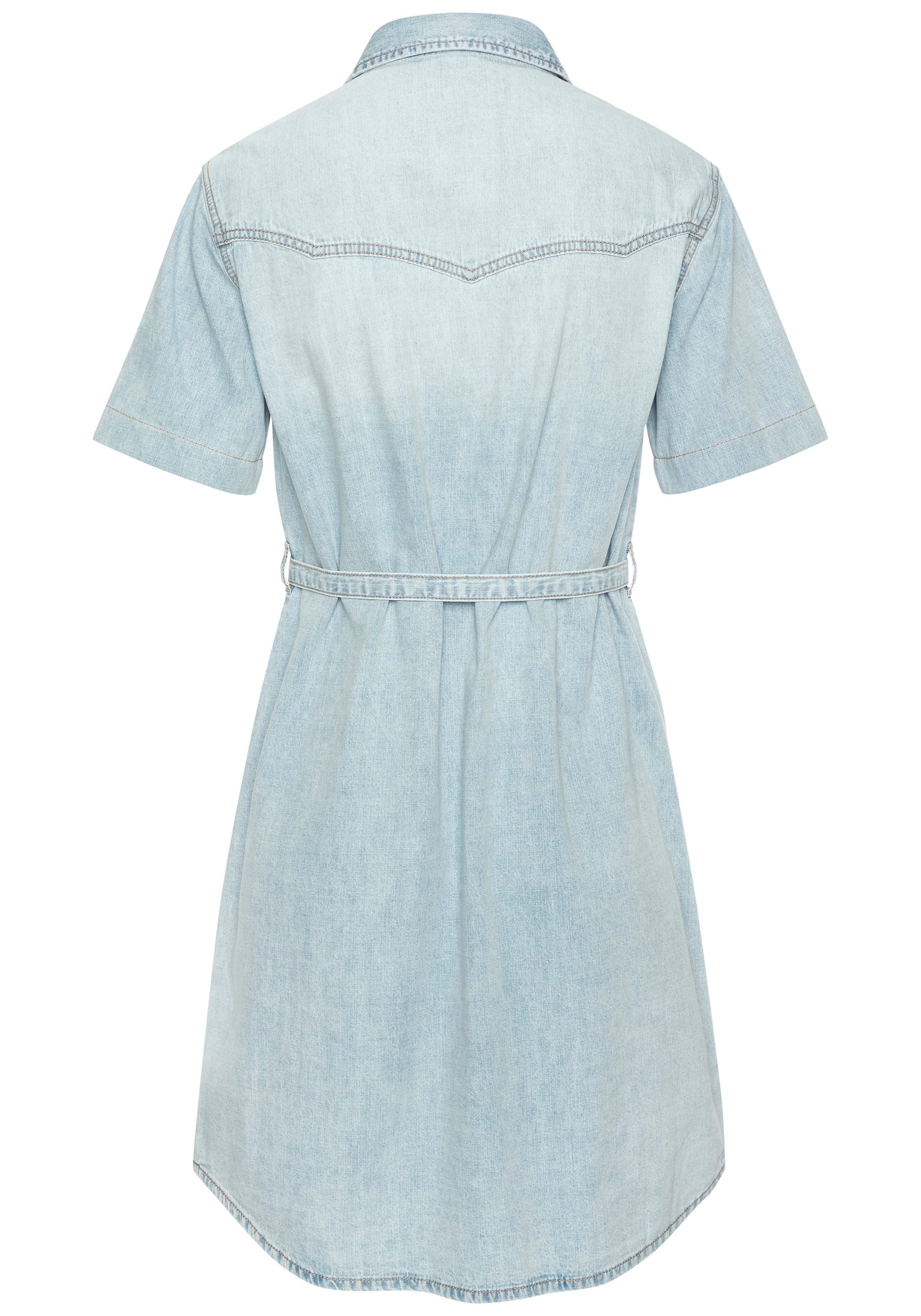 LASCANA Jeanskleid mit Bindegürtel, Ohne Taschen in softer Denimqualität günstig online kaufen