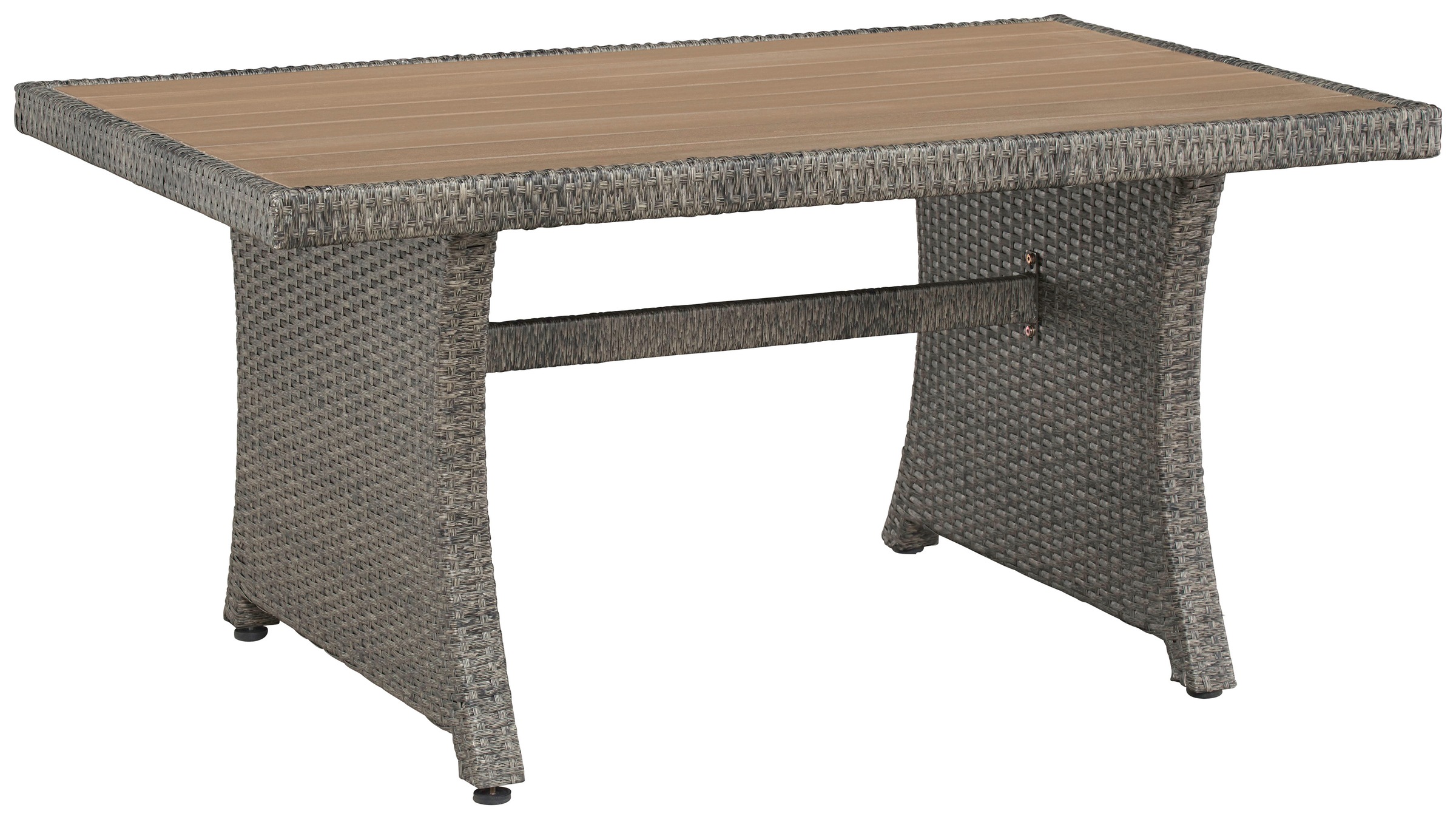 Gartenlounge-Set KONIFERA "Siros", braun (braun, beige), Polyrattan, Sitzmöbel-Sets, Gartenmöbel-Set, Polyrattan, Stahl, Tischplatte aus Nonwood, geeignet für 5 Personen, Topseller 3