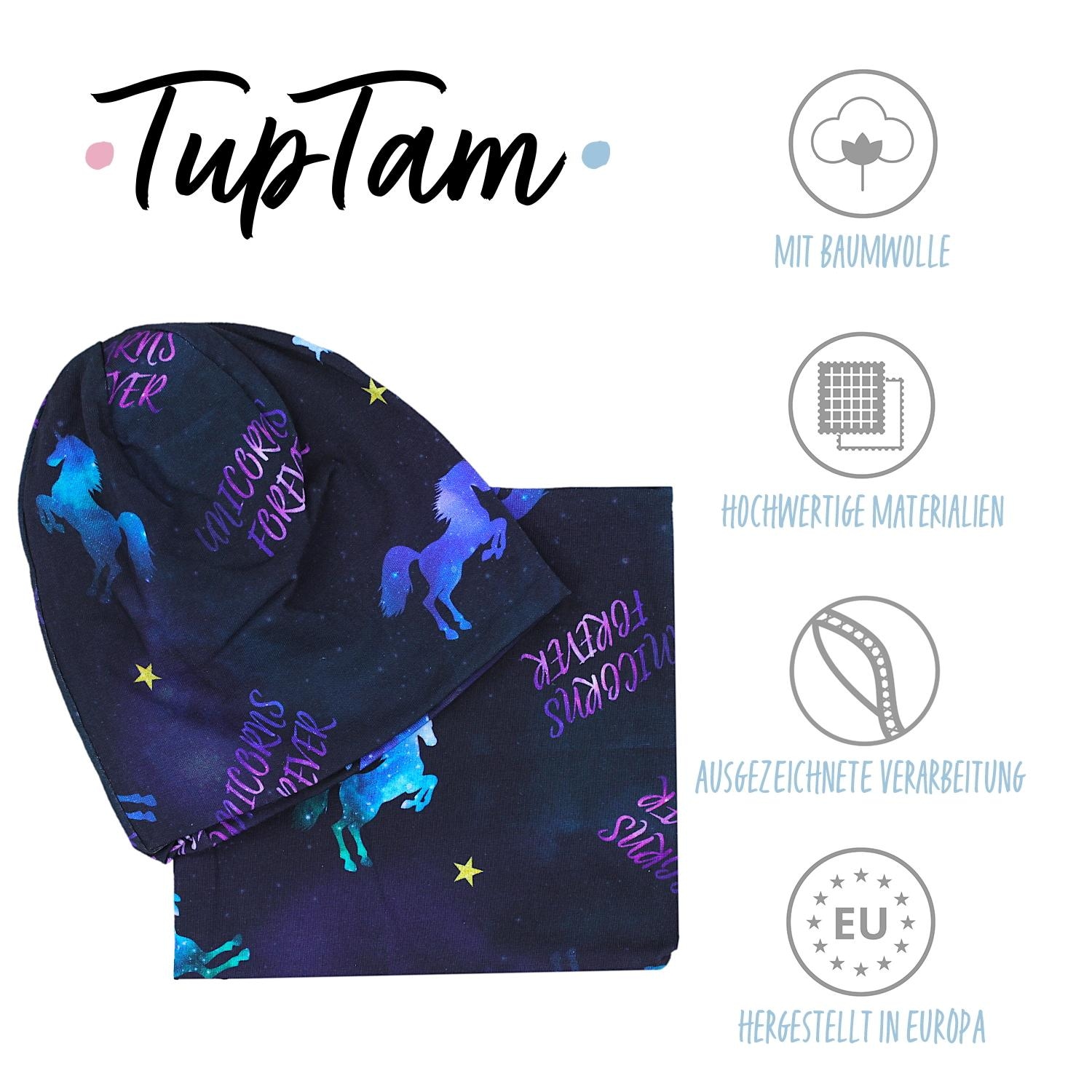 TupTam Beanie »Mütze Unisex Kinder Beanie Mütze Schlauchschal Set«