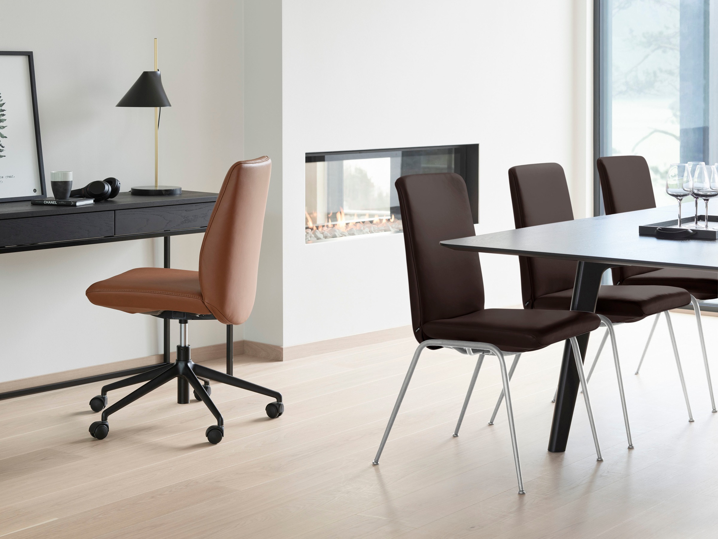 Stressless® Polsterstuhl »Laurel«, Leder PALOMA, Low Back, Größe L, mit Beinen aus Stahl in Chrom glänzend