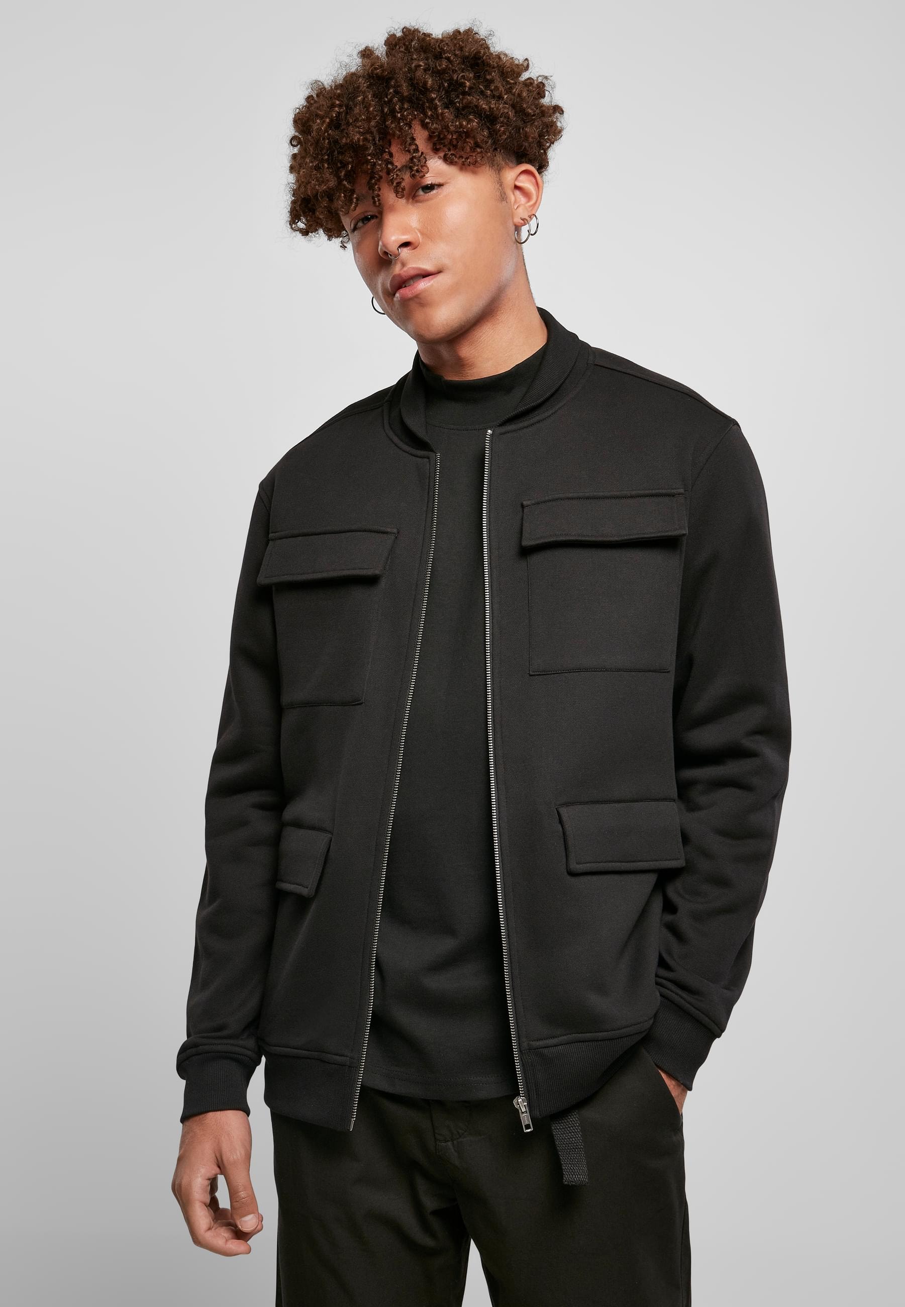 URBAN CLASSICS Bomberjacke »Urban Classics Herren M65 Sweat Bomber«, (1 St.), ohne Kapuze