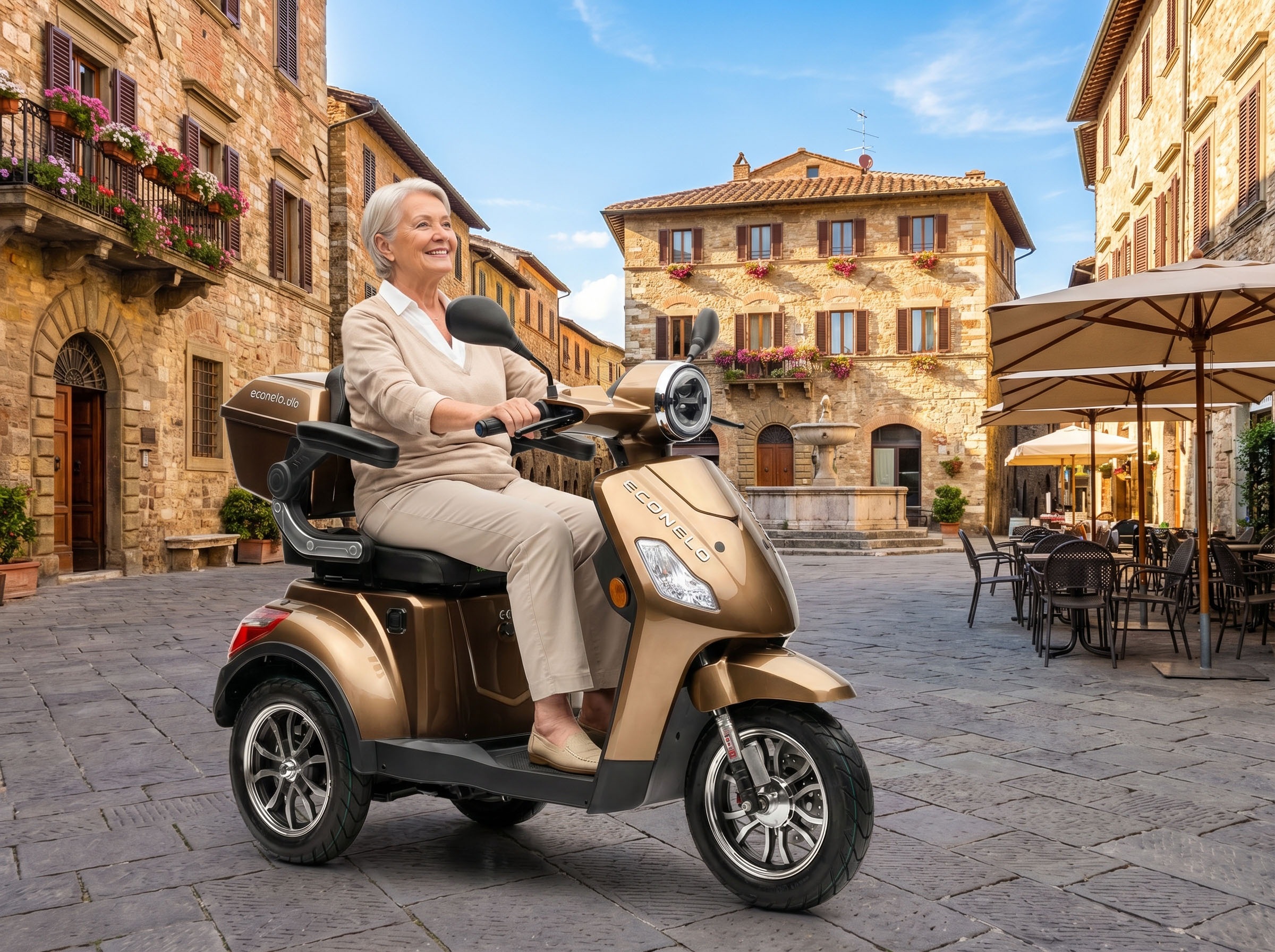 ECONELO Elektromobil »Seniorenmobil P1000, Lithium-Akku, 25 km/h, 1000 Watt« 1.000 W 25 km/h