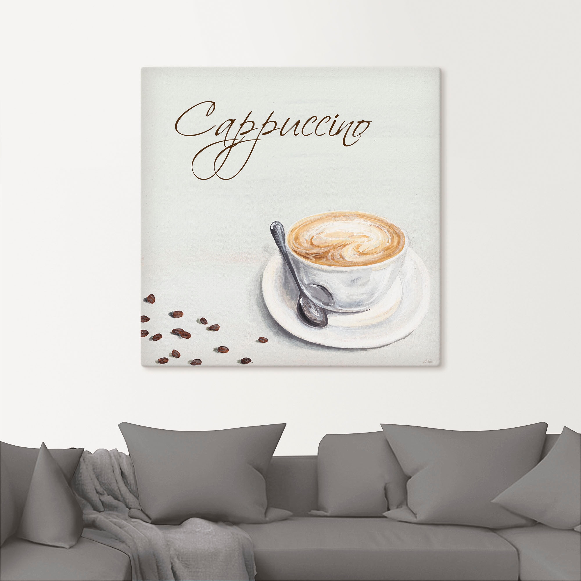 Artland Leinwandbild "Cappuccino II", Getränke, (1 St.), auf Keilrahmen ges günstig online kaufen