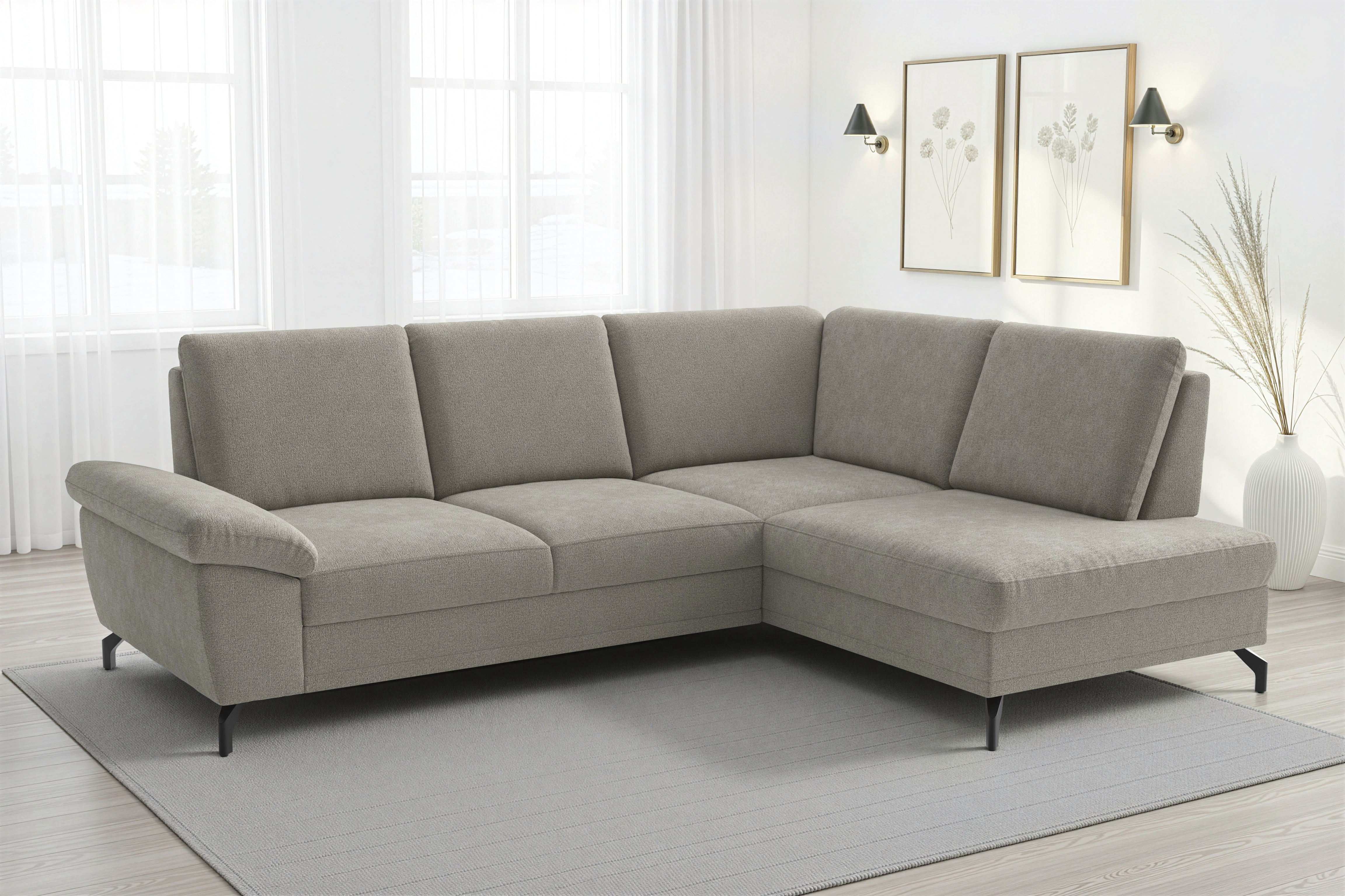 sit&more Ecksofa "Chelsea L-Form, B: 249 cm, Armteil- & Sitztiefenverstellung" optional Schlaffunktion und Bettkasten
