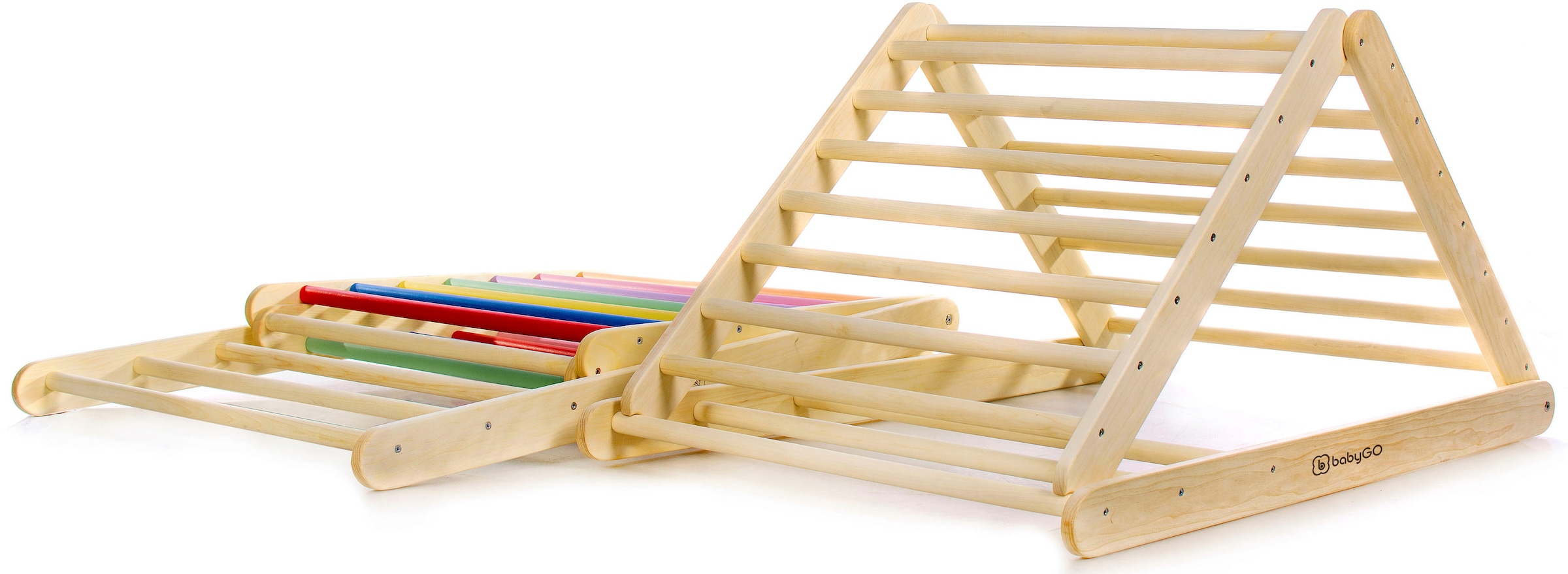 BabyGo Klettergerüst »Woodland Kletterdreieck Triangle, natur«, aus Holz, Made in Europe