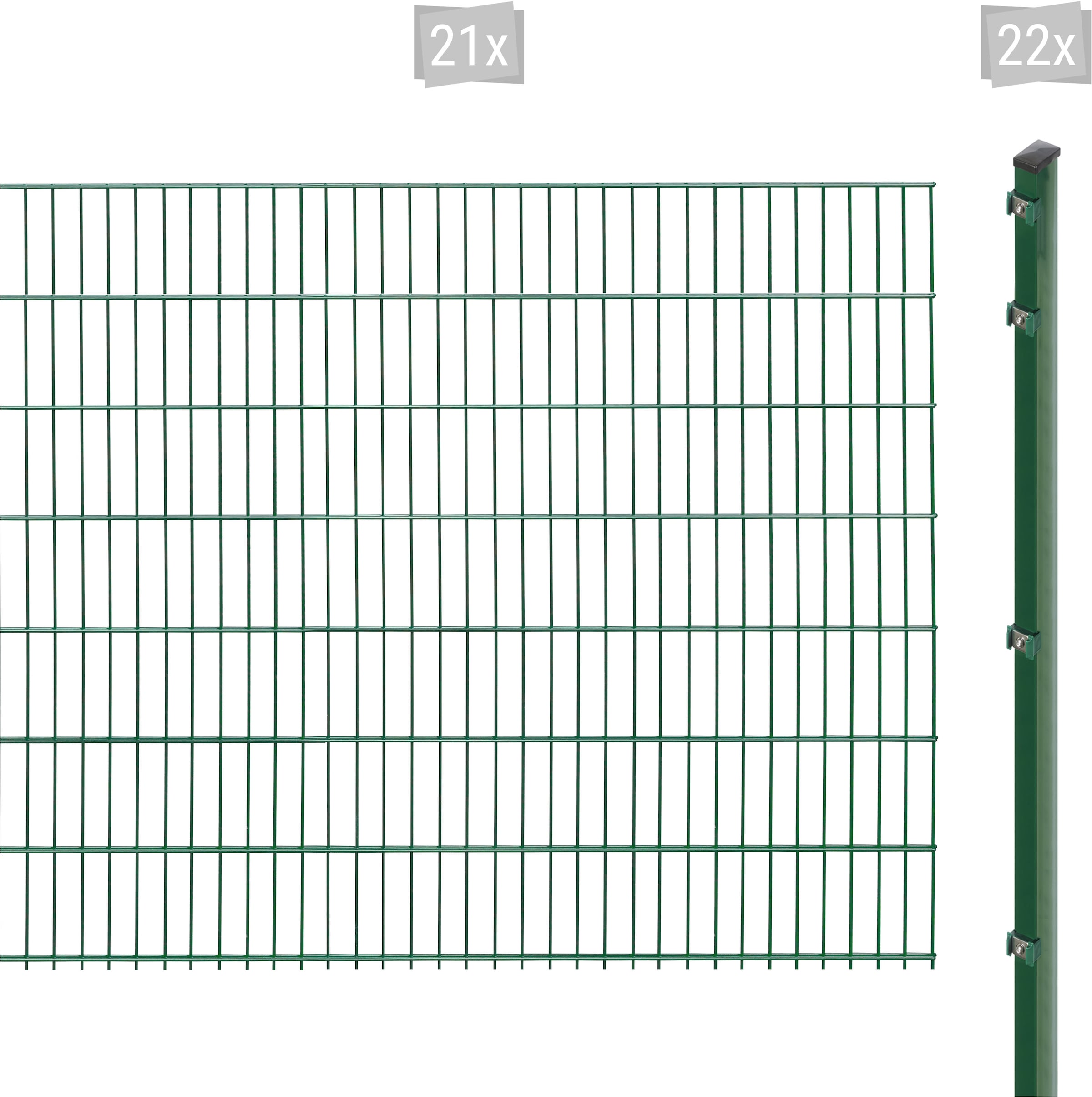 B/H/T: 203 x 229 x 62 Doppelstabmattenzaun "EXCLUSIVE 143 zum Einbetonieren günstig online kaufen