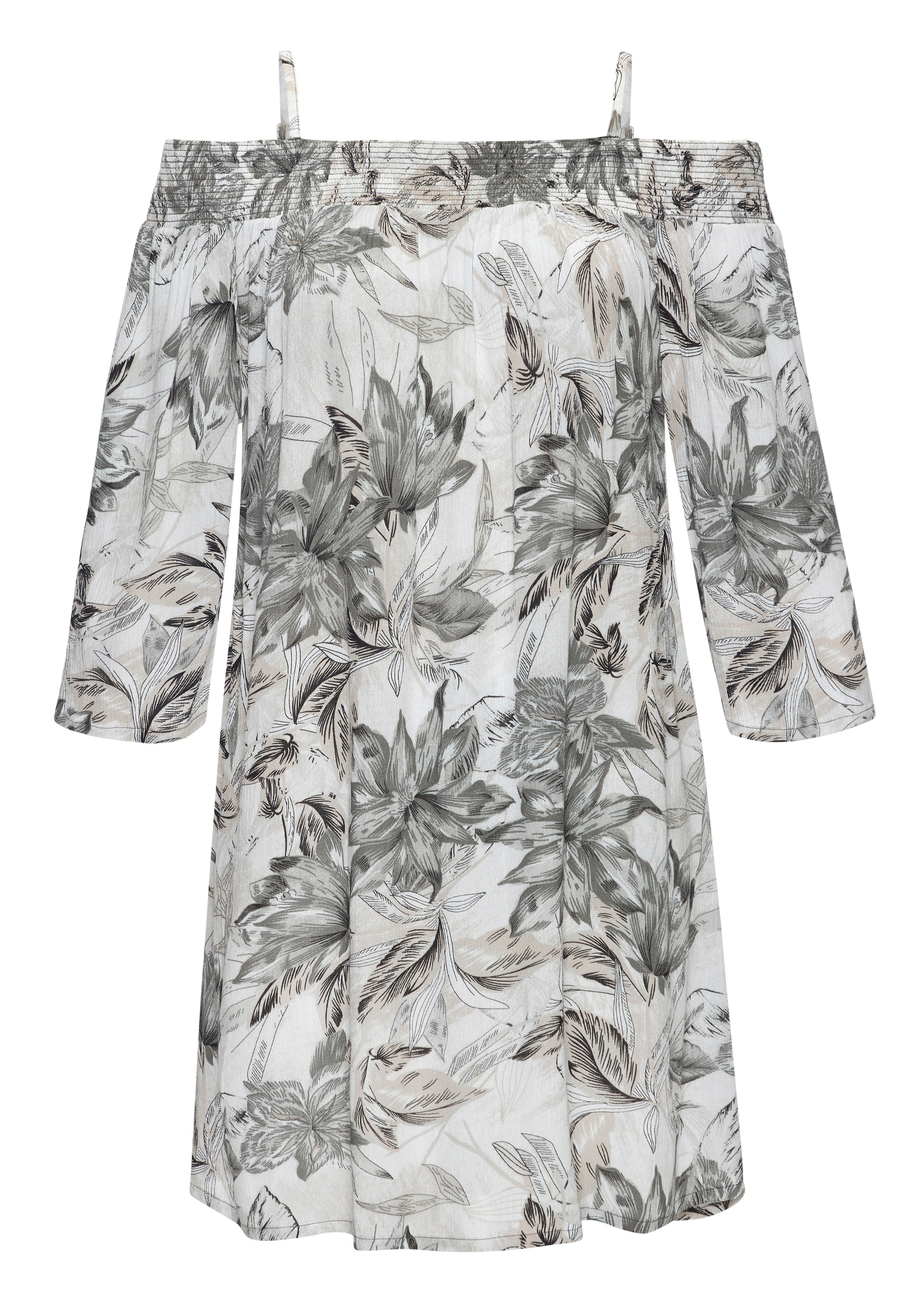 Vivance Off-Shoulder-Kleid, mit Allover-Print und Carmenausschnitt günstig online kaufen