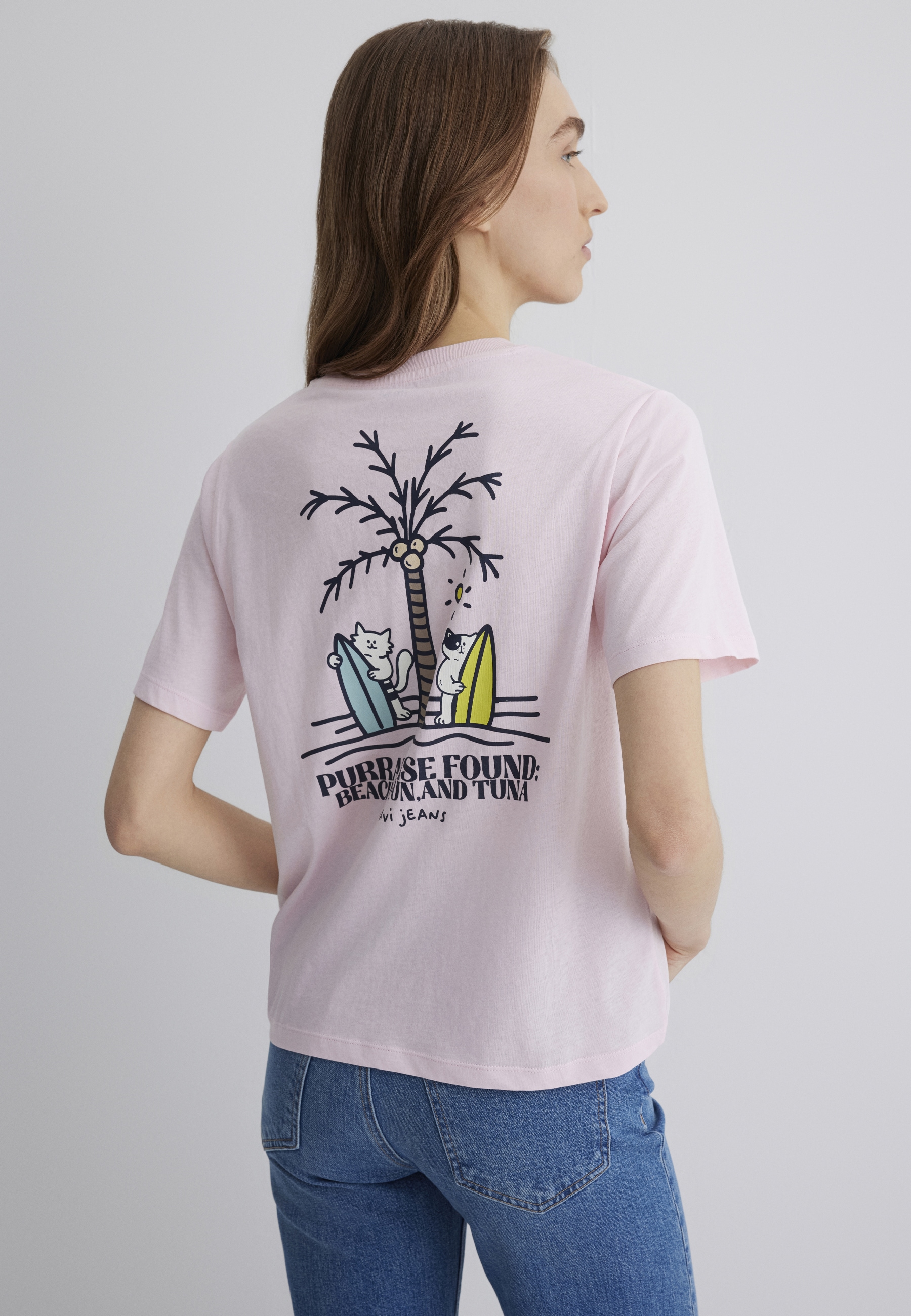 Mavi T-Shirt "BEACH PRINTED T-SHIRT", Katzen T-Shirt günstig online kaufen