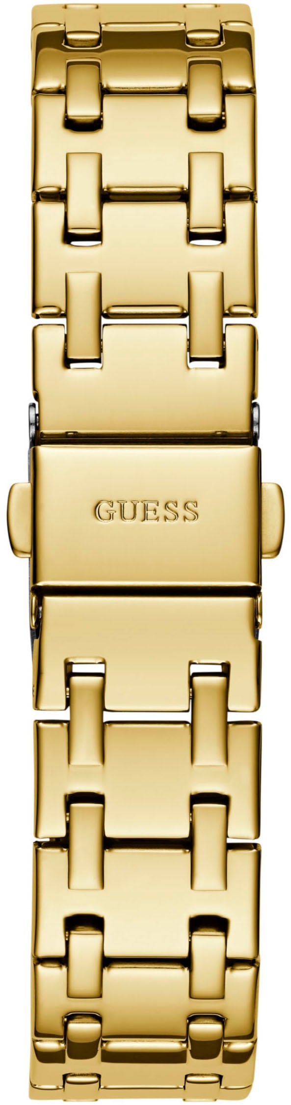 Guess Quarzuhr »DESIRE«, Armbanduhr, Damenuhr, Kristallsteine, Mineralglas, Edelstahlarmband