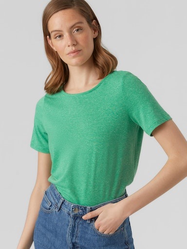 Vero Moda Kurzarmshirt »VMMARIJUNE SS LINEN TOP JRS« für bestellen | BAUR | T-Shirts