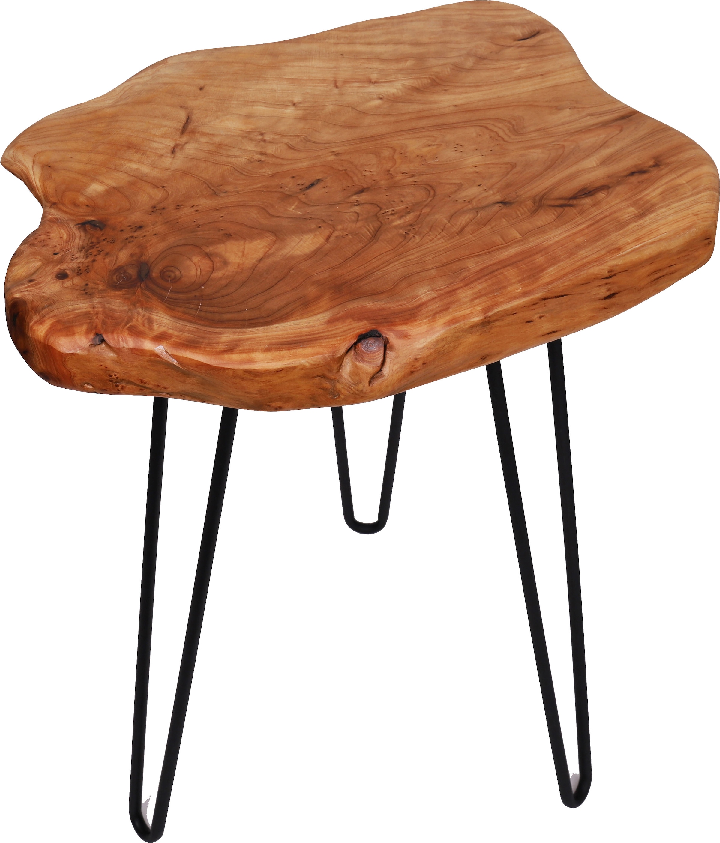 Kayoom Beistelltisch »Woody 110, natürlicher Beistelltisch, Tischplatte aus Holz«, (1 St.), Naturbelassener Beistelltisch, jedes Stück ein Unikat
