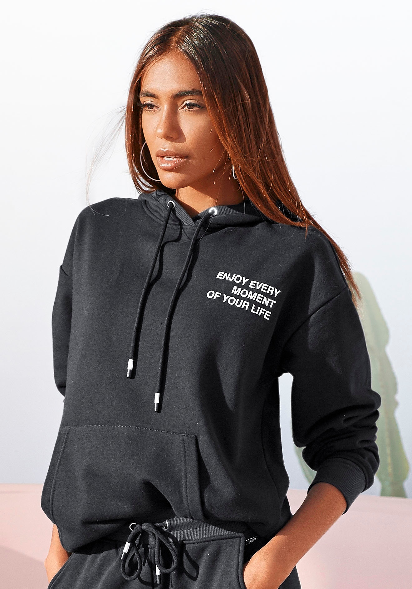 Buffalo Hoodie, mit Statement Druck, Loungewear