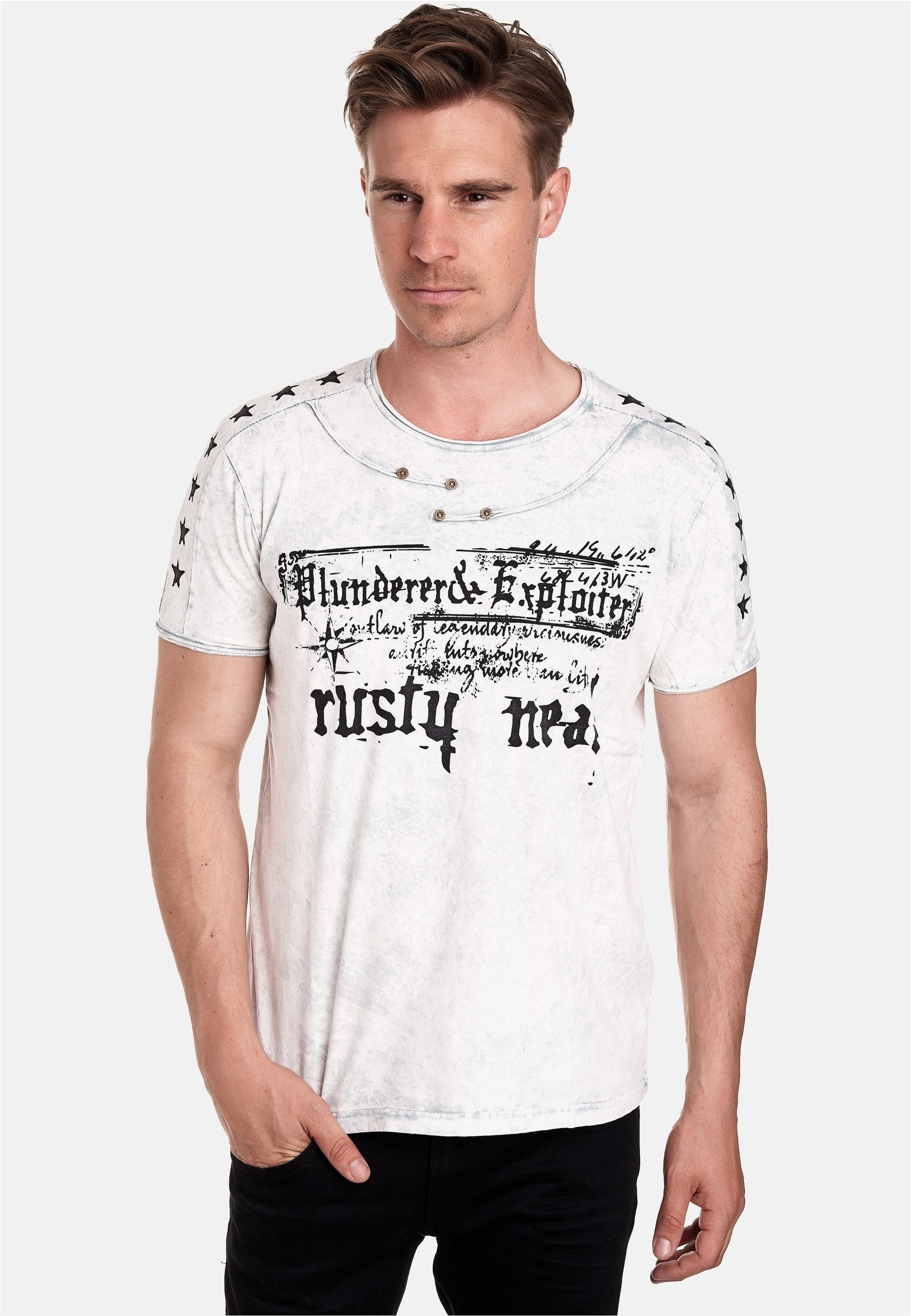 Rusty Neal T-Shirt in melierter Optik
