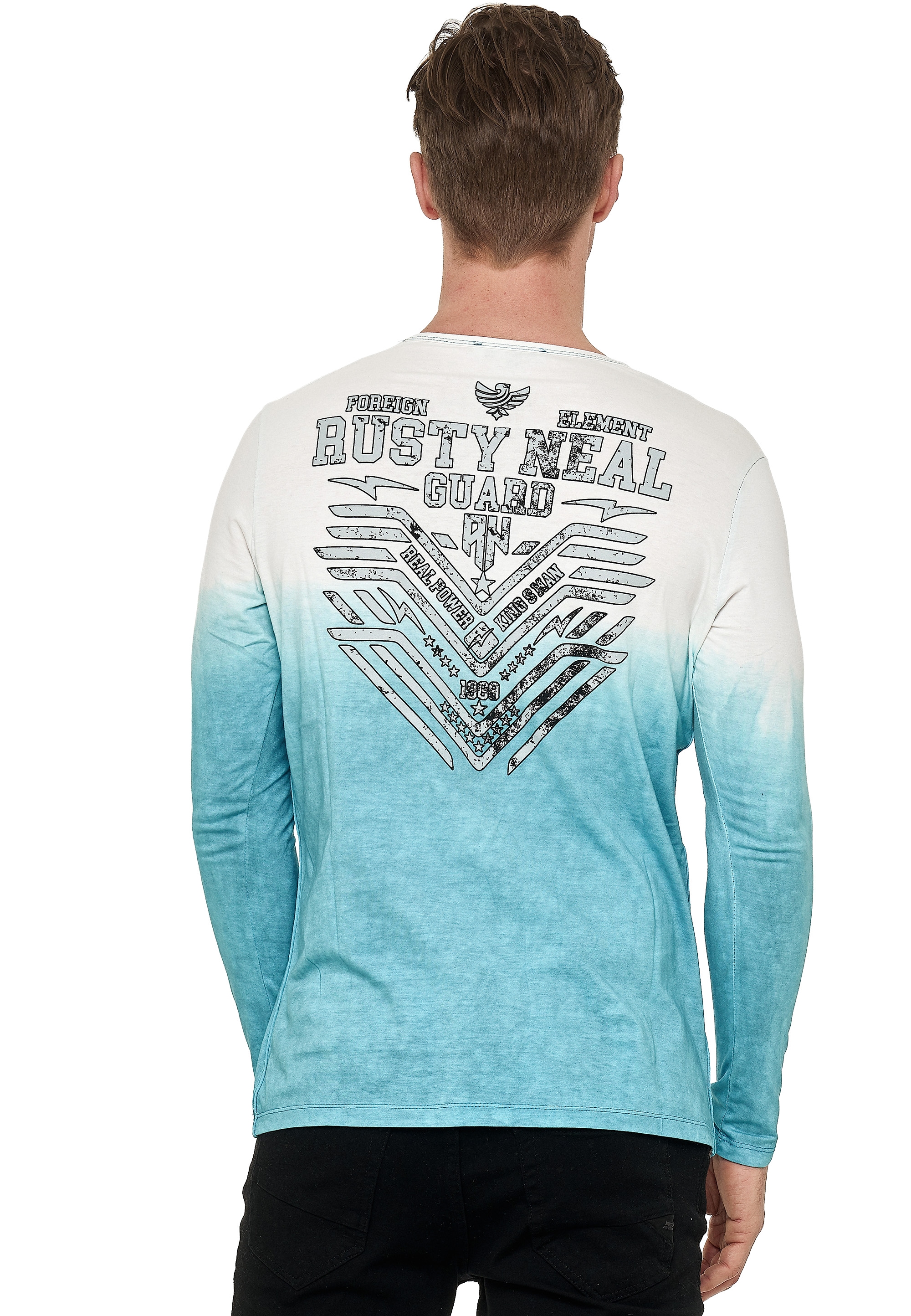Rusty Neal Langarmshirt, mit eindrucksvollem Front-Print