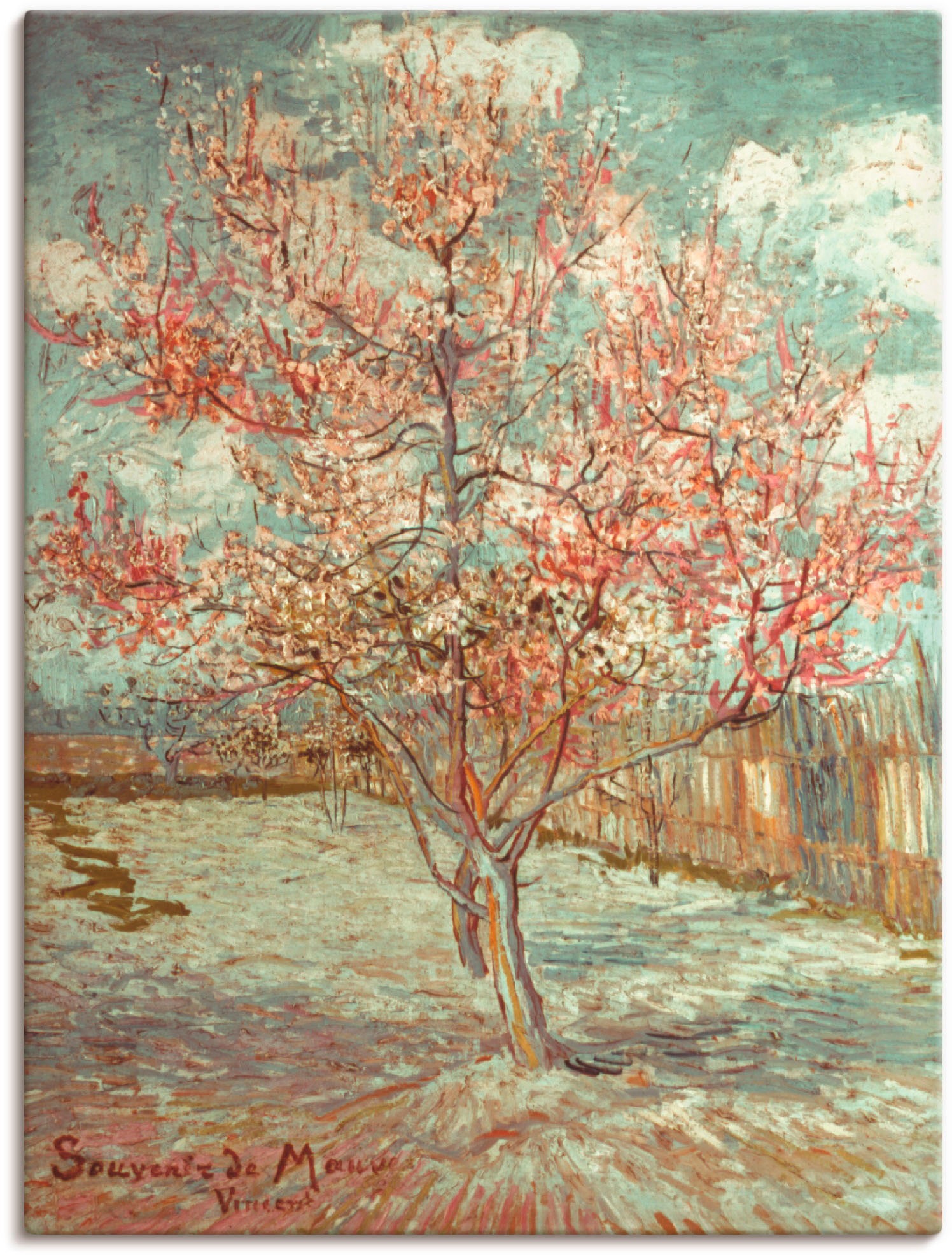 Artland Wandbild "Blühender Pfirsichbaum, 1888", Wiesen & Bäume, (1 St.), a günstig online kaufen