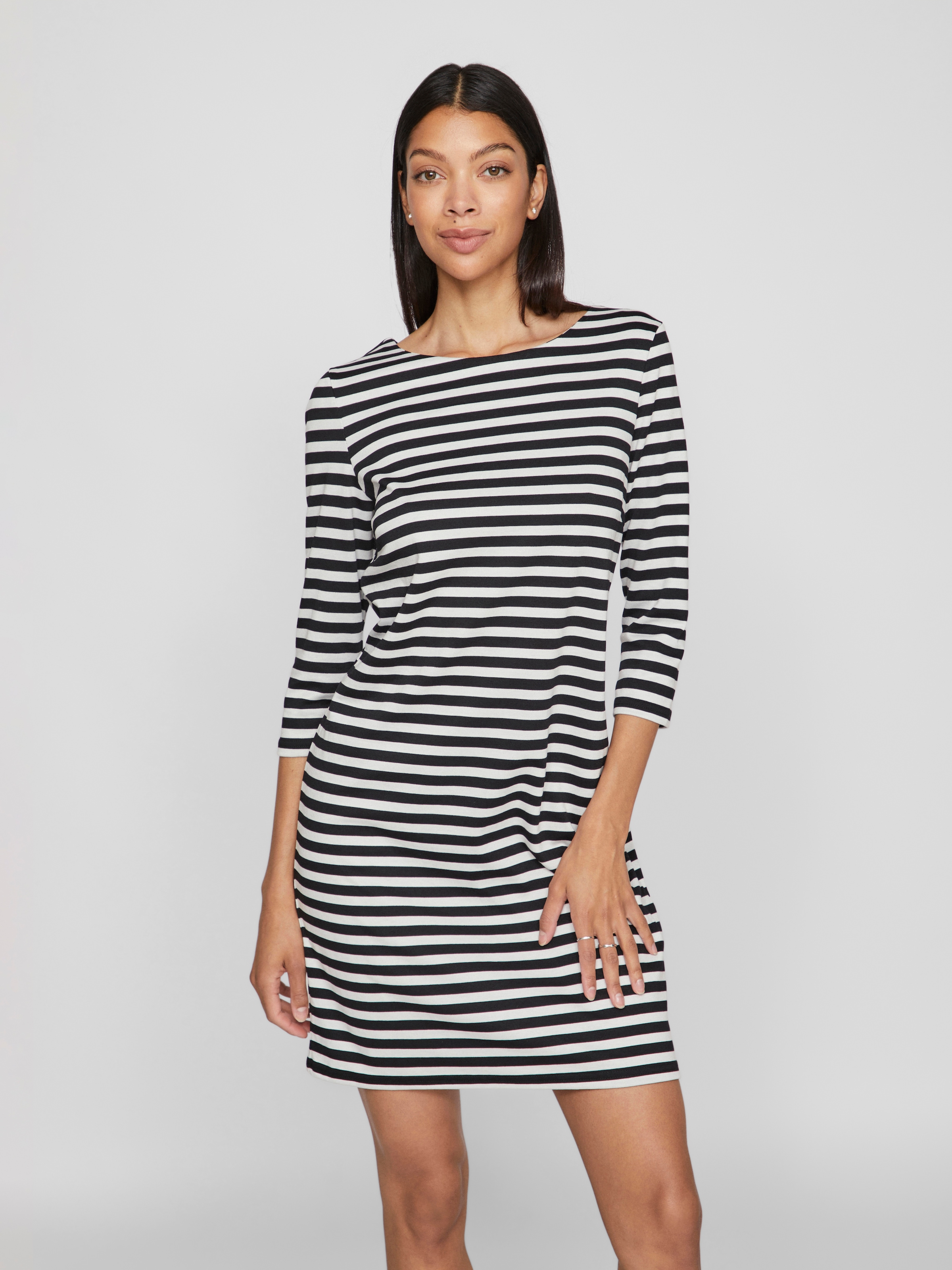 Vila Jerseykleid "VININNY 3/4 O-NECK DRESS/LC", Sommerkleid günstig online kaufen