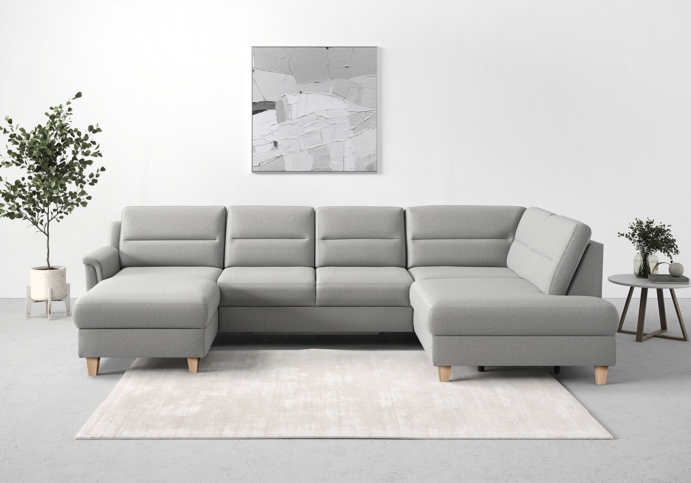 sit&more Wohnlandschaft "Farö U-Form" inklusive Federkern, wahlweise mit Schlaffunktion und Bettkasten