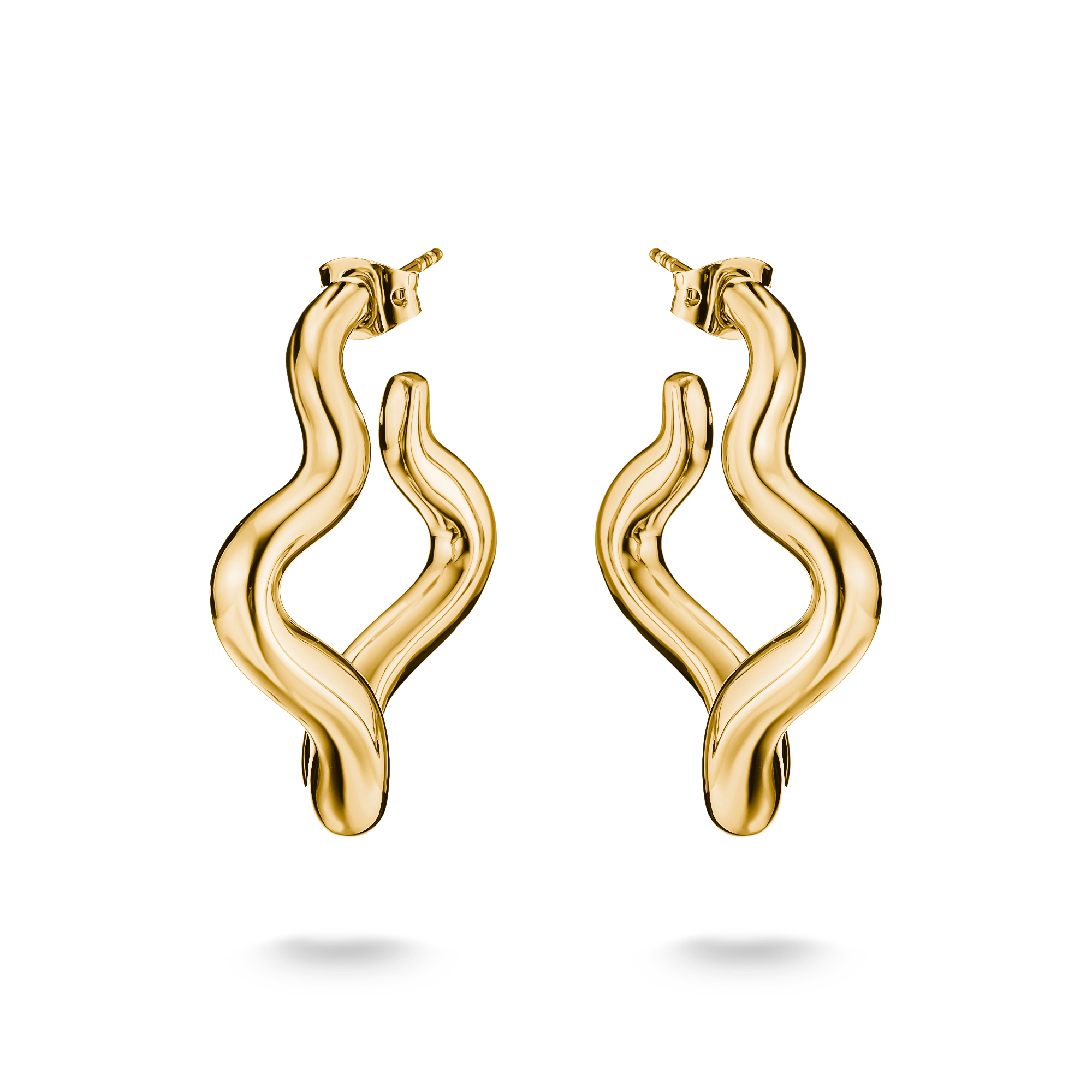 THOMAS SABO Paar Creolen »Wellige Creolen gelbgoldfarben«