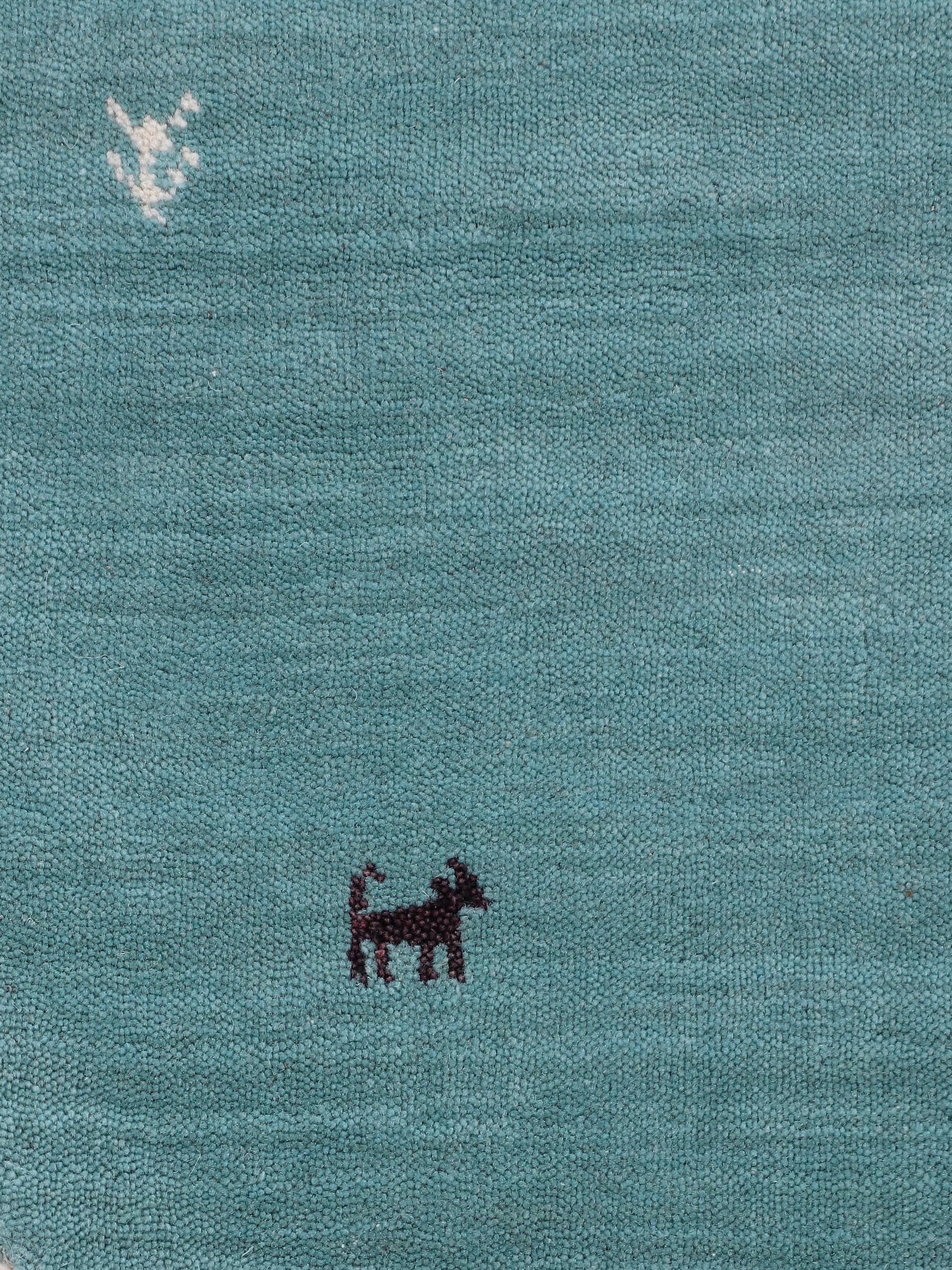 carpetfine Wollteppich »Gabbeh Uni, auch als Läufer erhältlich«, rechteckig, 15 mm Höhe, reine Wolle, handgewebt, Gabbeh Loom Tiermotiv, große Farbauswahl