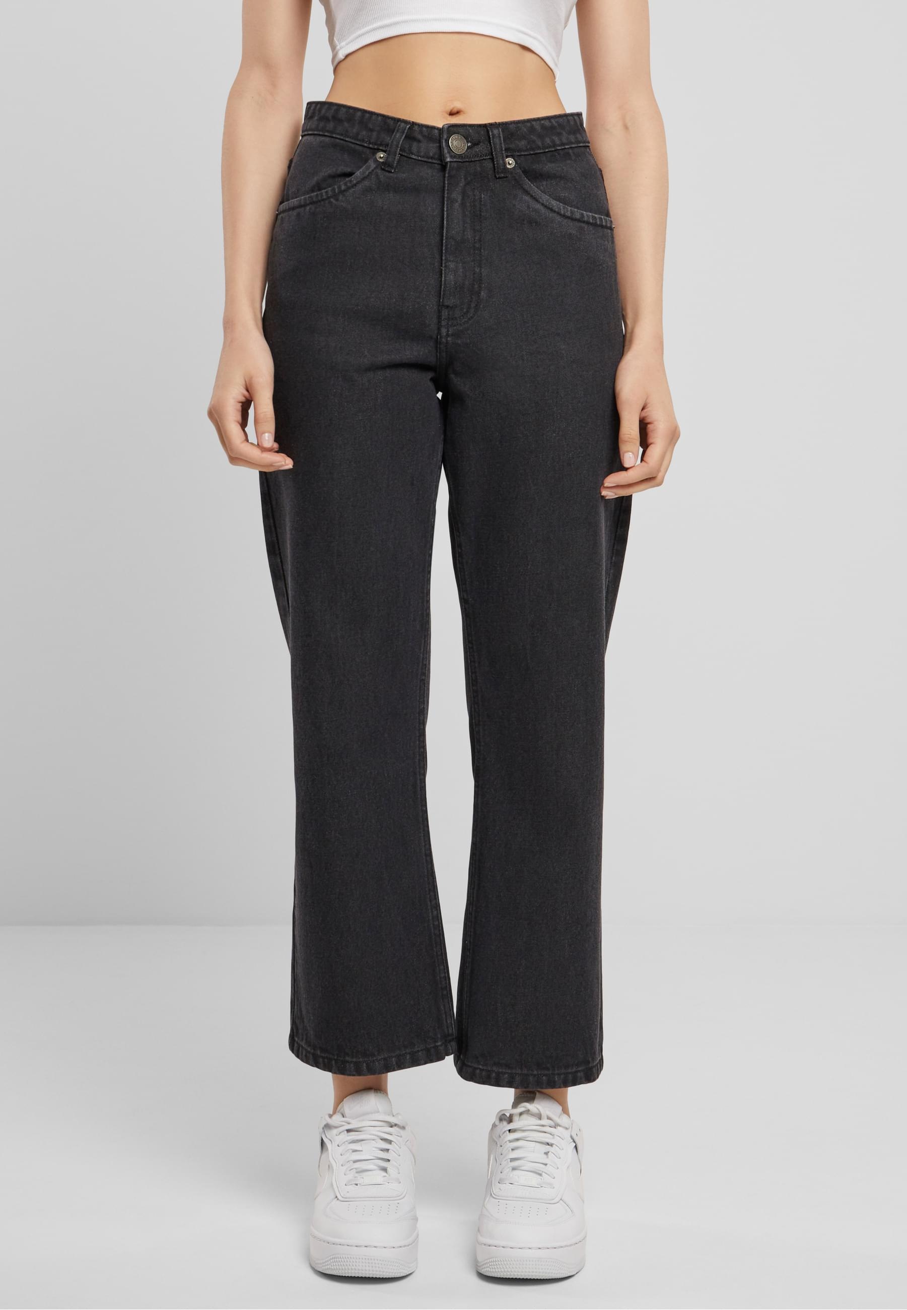 URBAN CLASSICS Bequeme Jeans »Urban Classics Damen Ladies Cropped Straight Leg Denim Pants«
