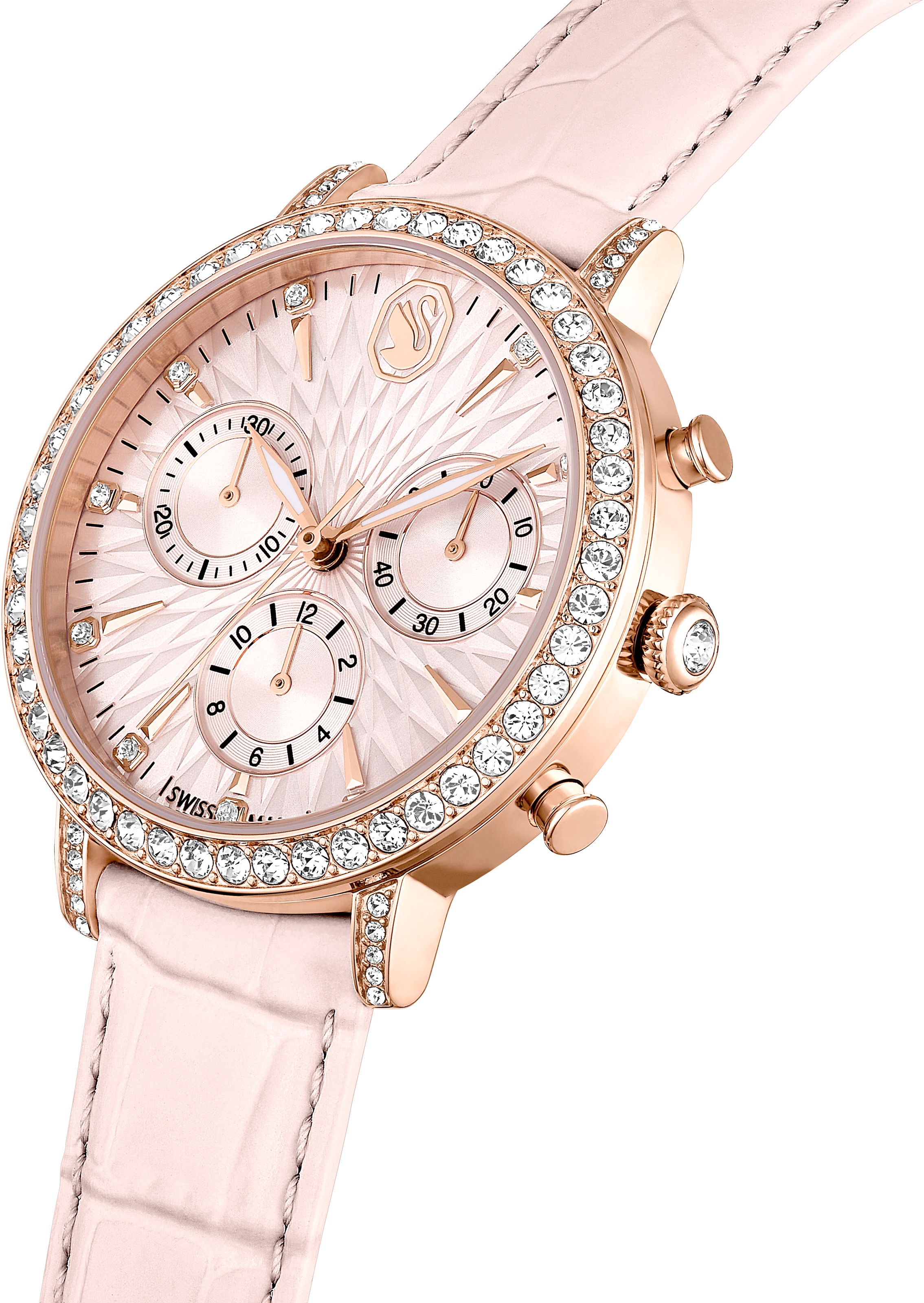 Swarovski Chronograph »MATRIX CHRONO«, Quarzuhr, Armbanduhr, Damenuhr, Swiss Made, Lederarmband, analog