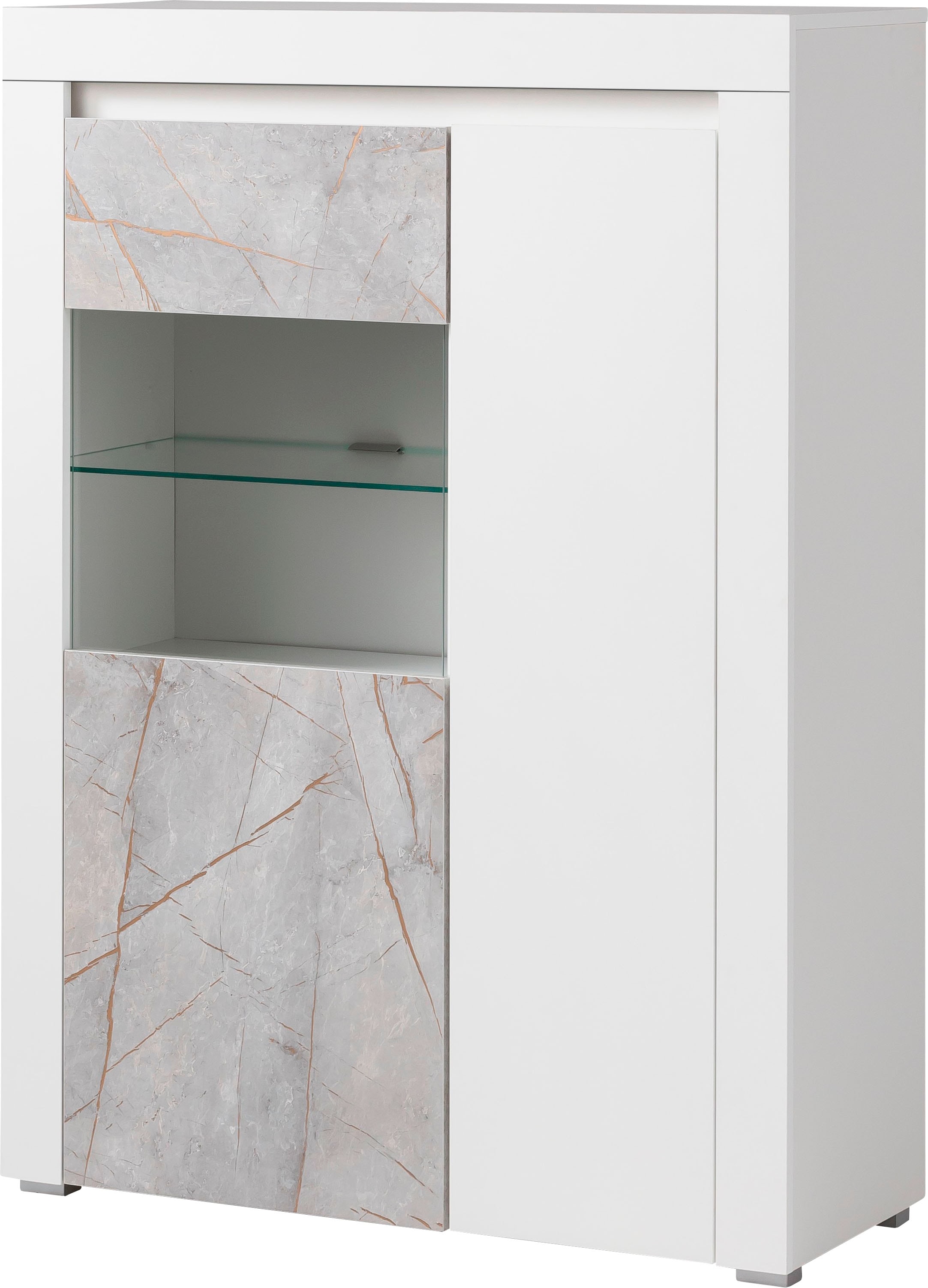 Home affaire Vitrine »Stone Marble«, mit einem edlen Marmor-Optik Dekor,  Breite 95 cm bestellen | BAUR