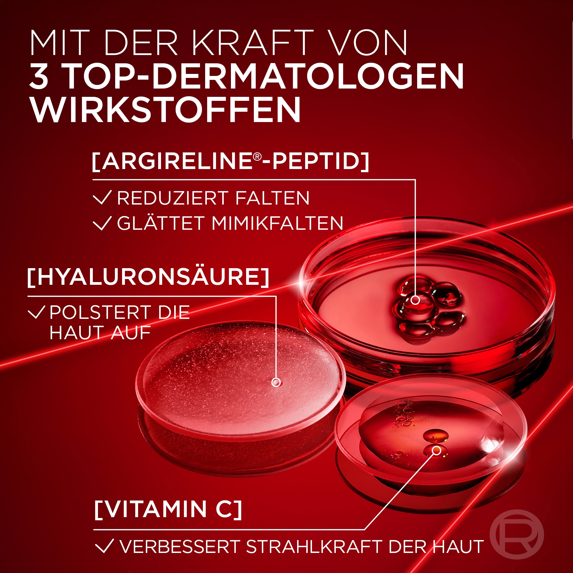 L'ORÉAL PARIS Nachtcreme »REVITALIFT LASER DREIFACH-POWER ANTI-AGE NACHTPFLEGE« mit Pro-Retinol + Hyaluronsäure und Vitamin C