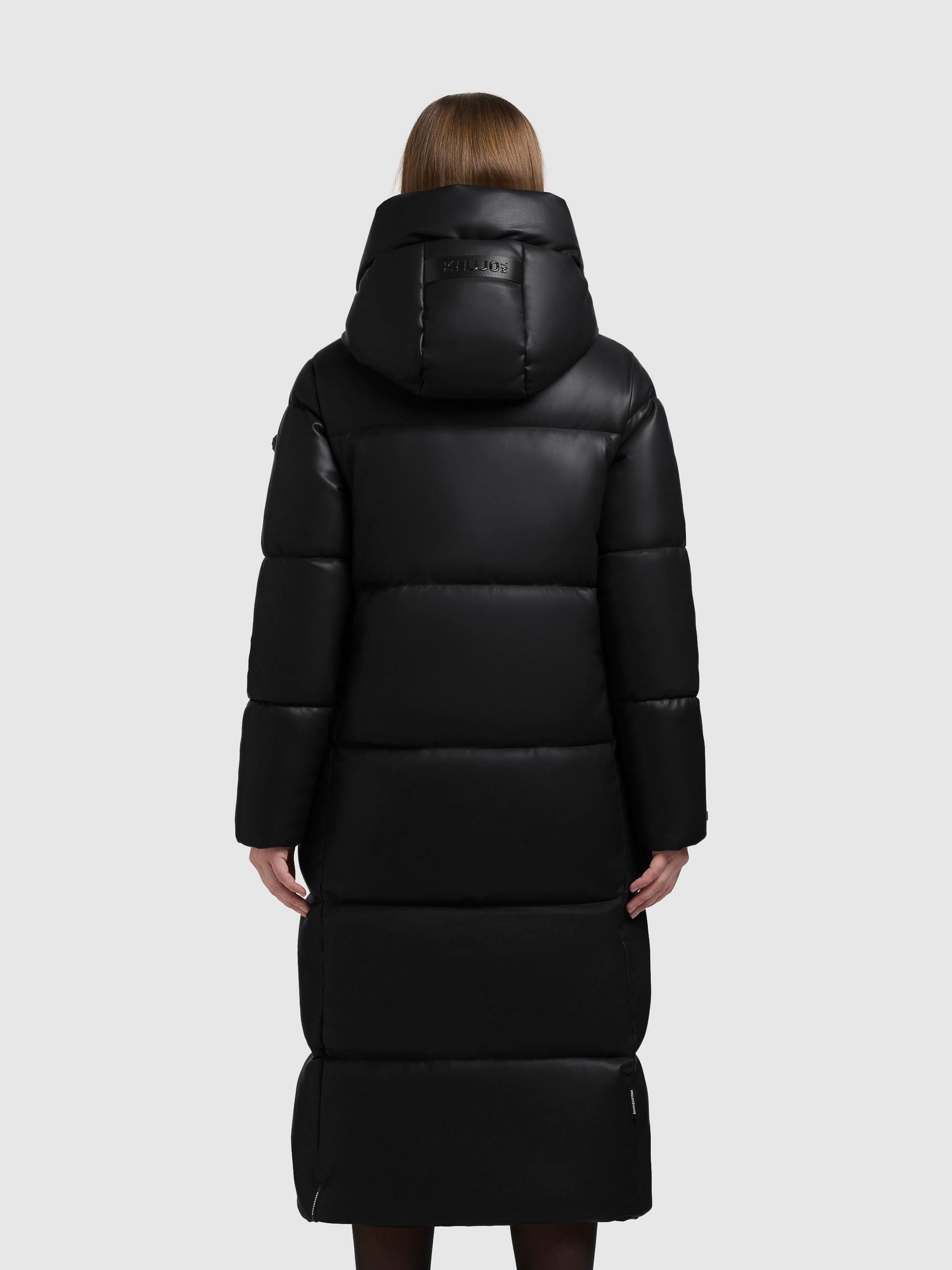 khujo Steppmantel »Destiny« Langer gesteppter Damen Mantel in Lederoptik