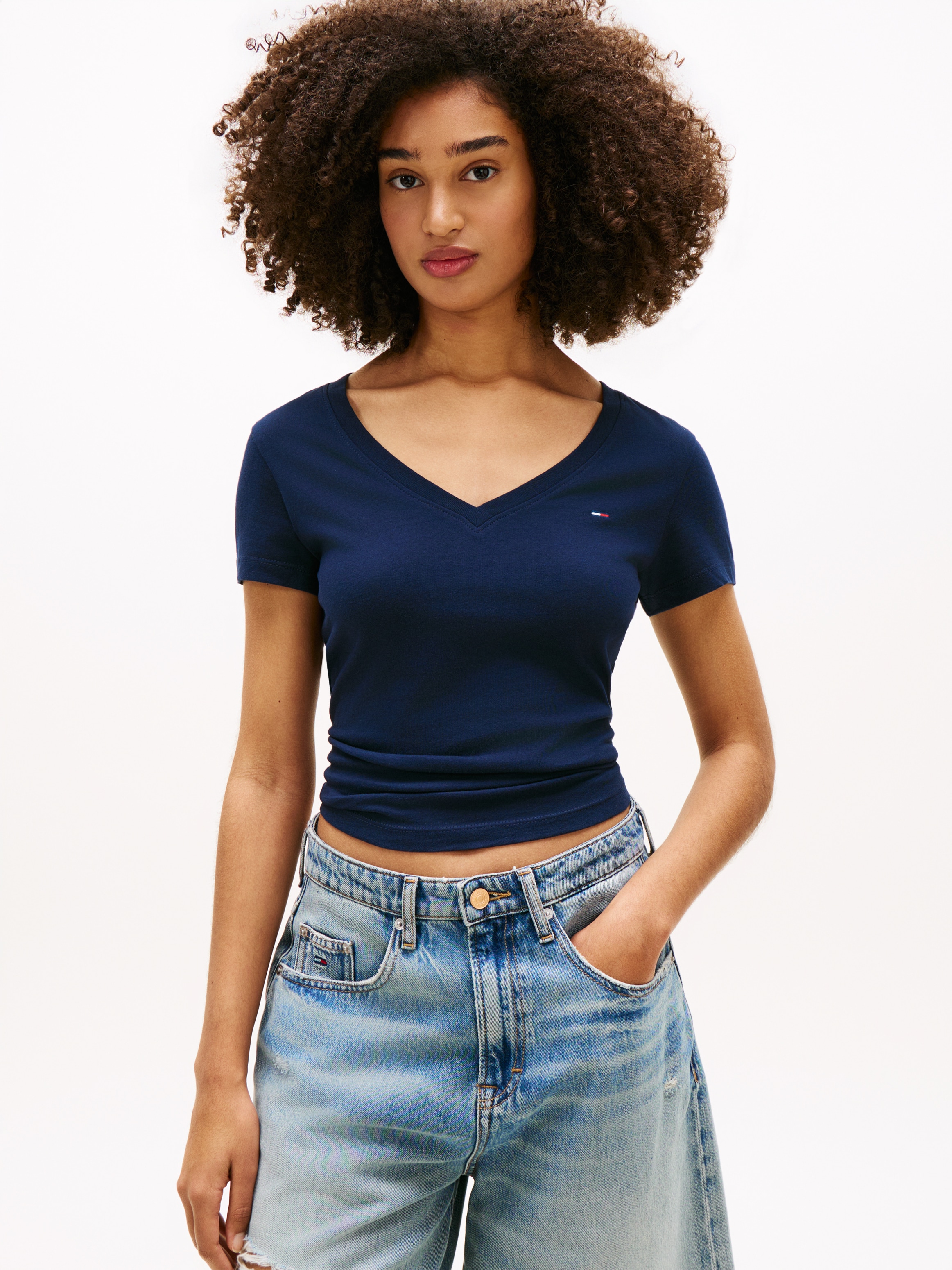 Tommy Jeans Kurzarmshirt »TJW 3PACK V-NECK TEE« Packung, 3er-Pack, 3 mit V-Ausschnitt, Logostickerei